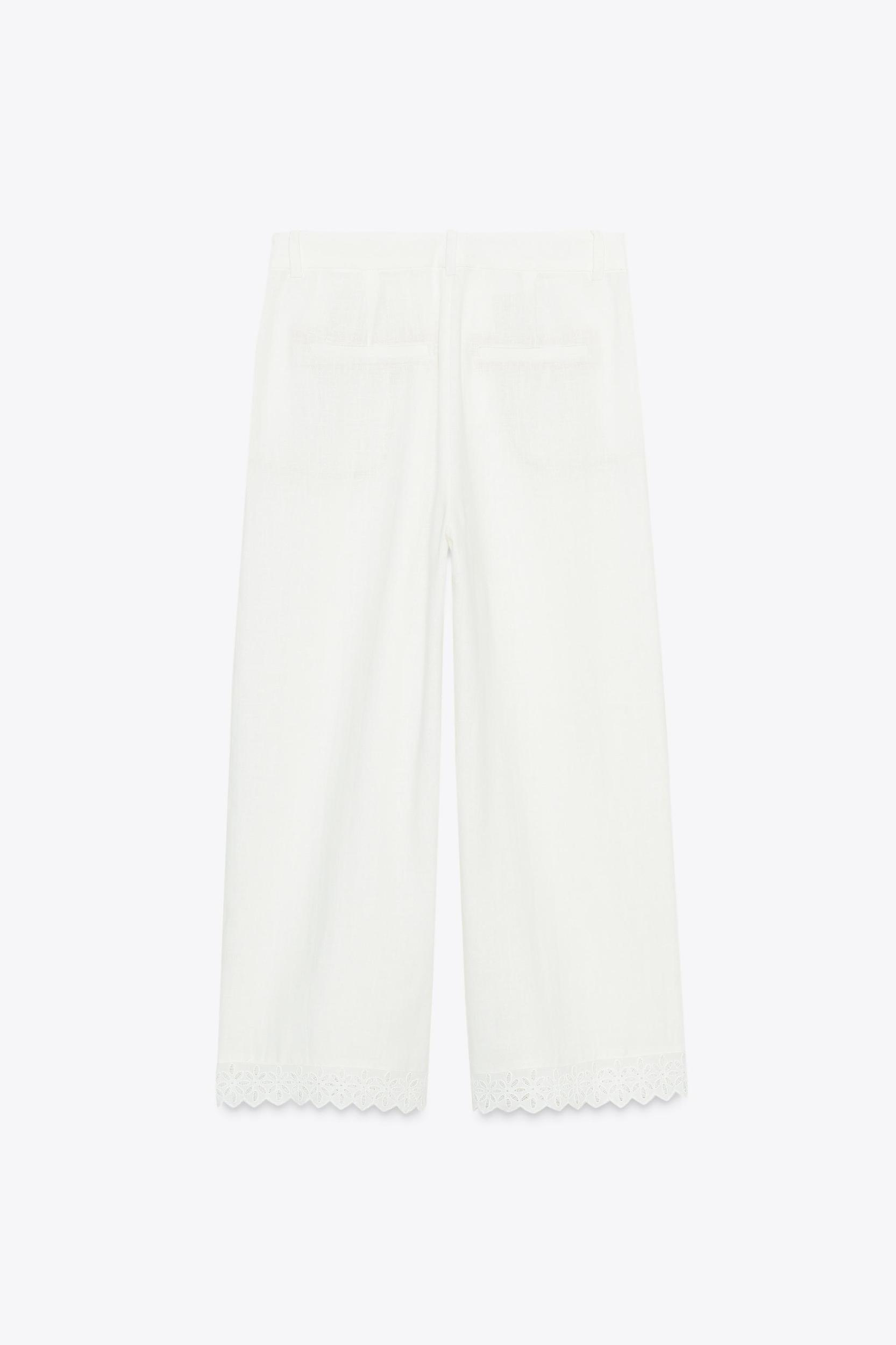 RAMIE PANTS WITH LACE TRIM Product Image