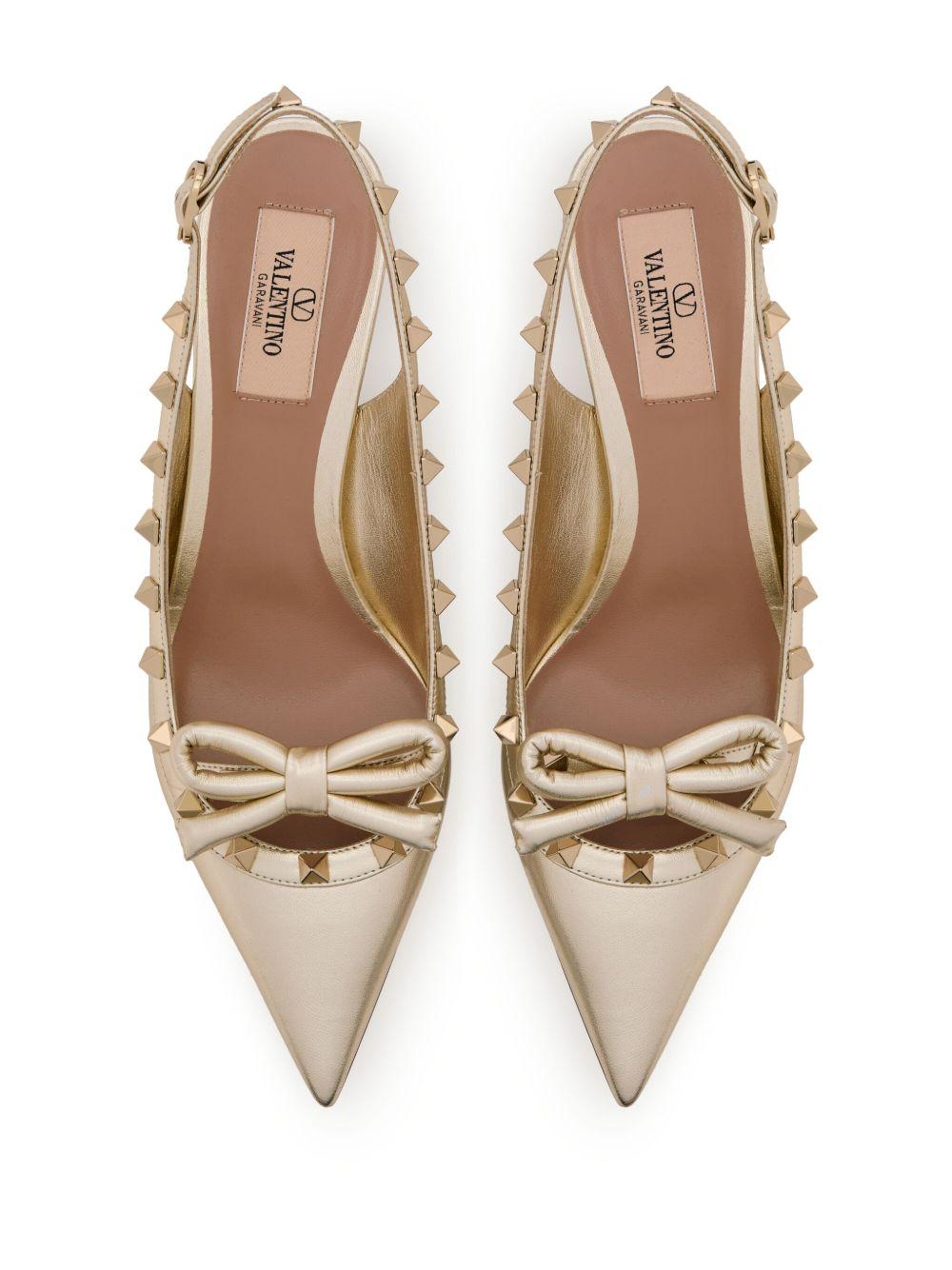 60mm Rockstud Bow slingback pumps Product Image