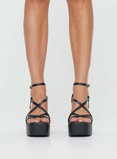 Therapy Daze Platform Heels Black Product Image