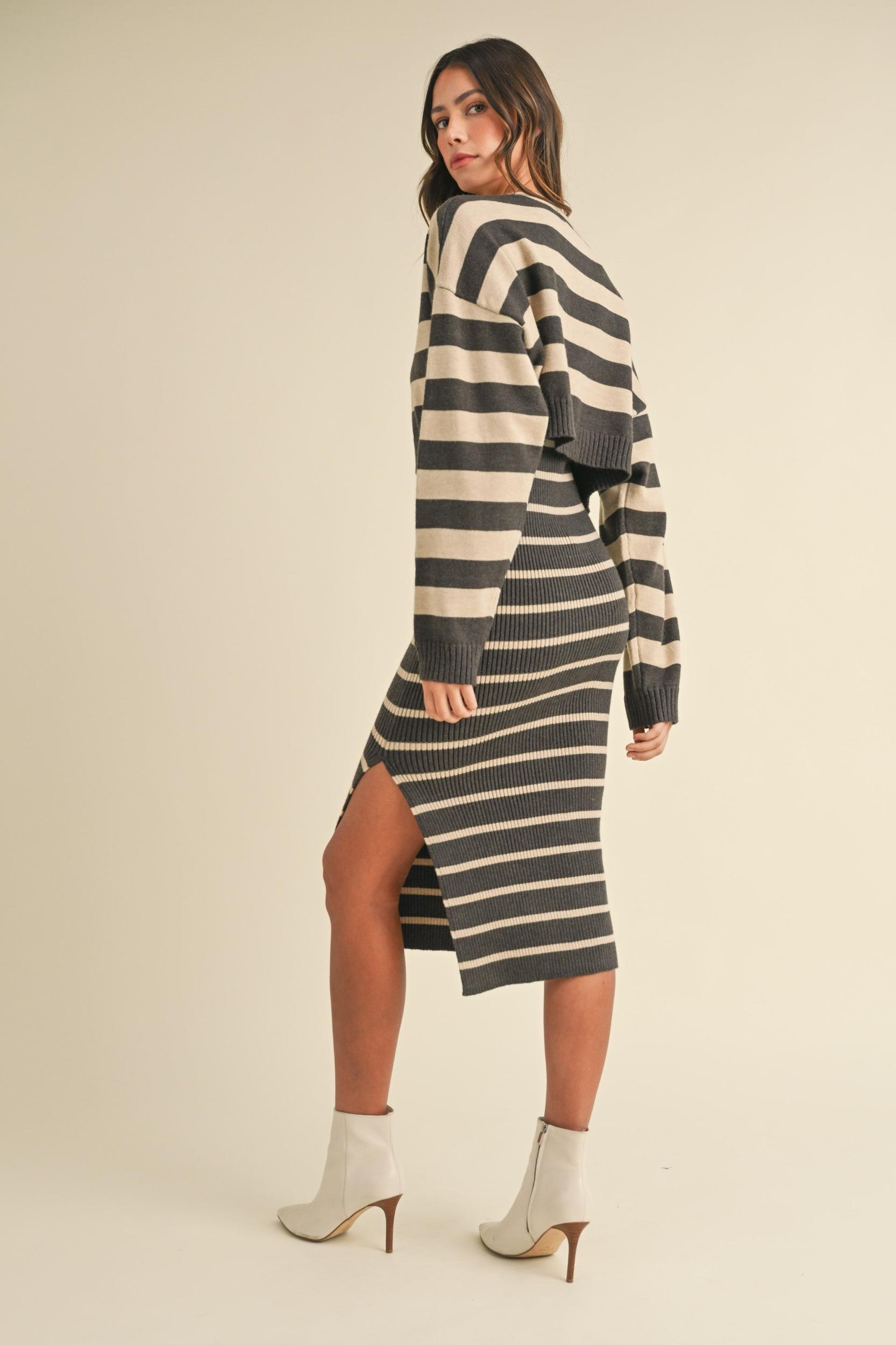 Bodycon Midi Dress and Crop Cardigan Set Product Image