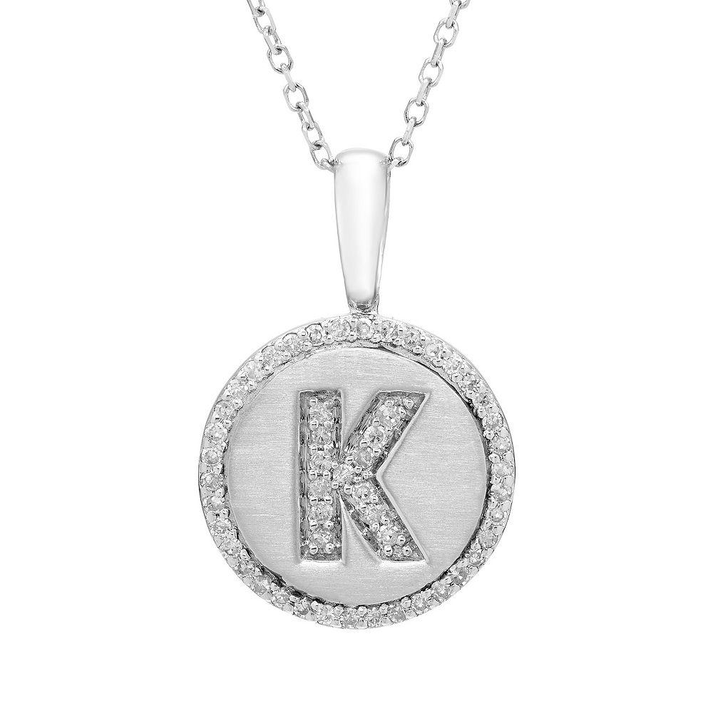 It's Personal Sterling Silver & Diamond Accent Initial Pendant Necklace, Women's,  Product Image