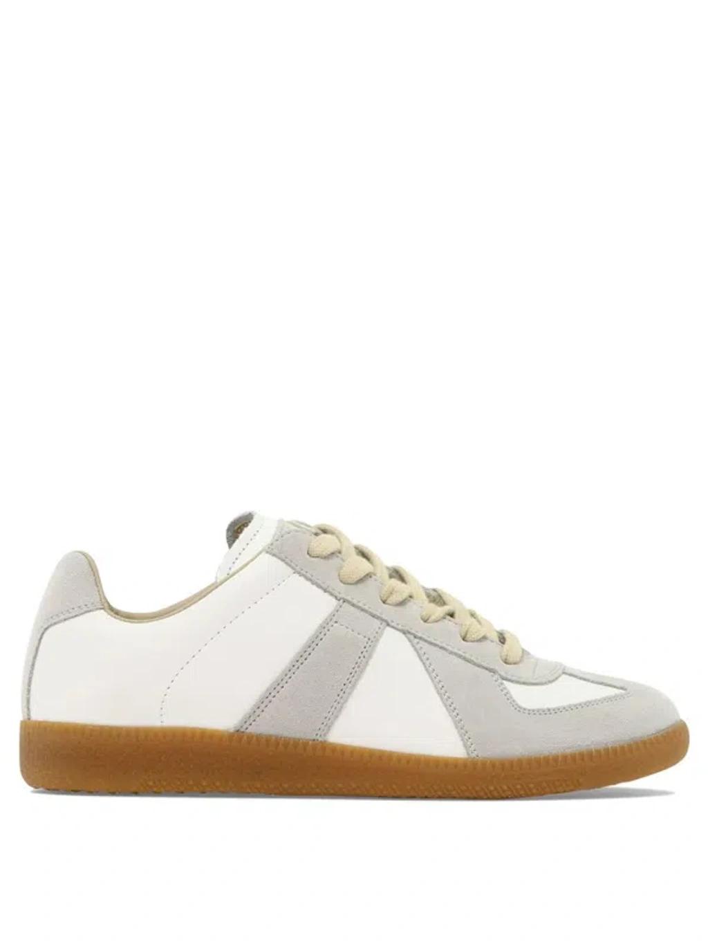 MAISON MARGIELA Replica Leather And Suede Sneakers In White Product Image