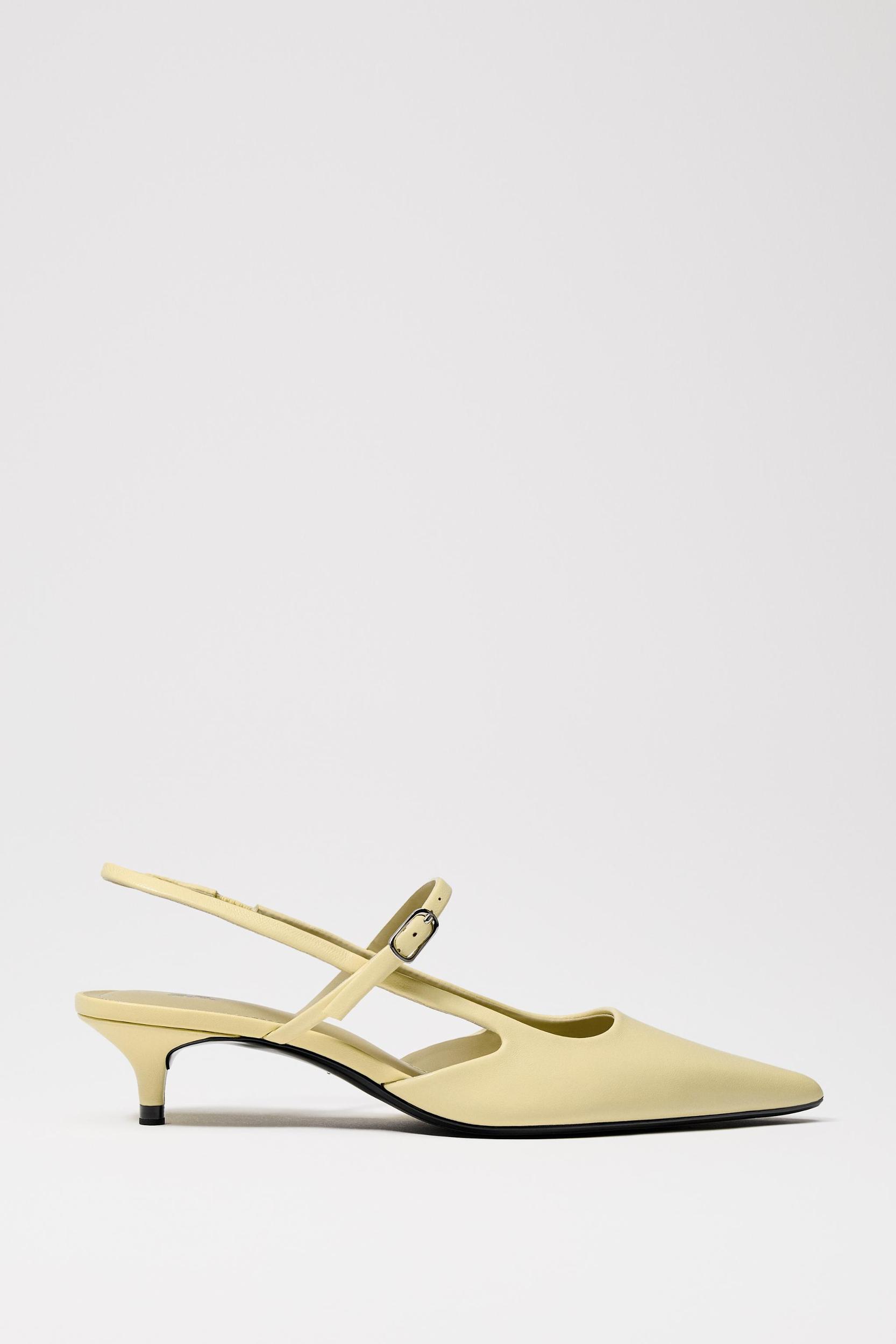 LEATHER KITTEN HEEL SLINGBACKS Product Image