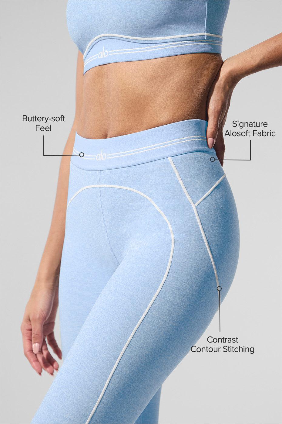 Alosoft High-Waist Heart Throb Legging - Seashell Blue Heather/White Female Product Image