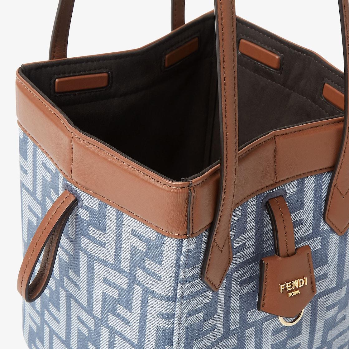 Fendi Origami MiniBlue denim-effect FF jacquard transformable mini-bag Product Image