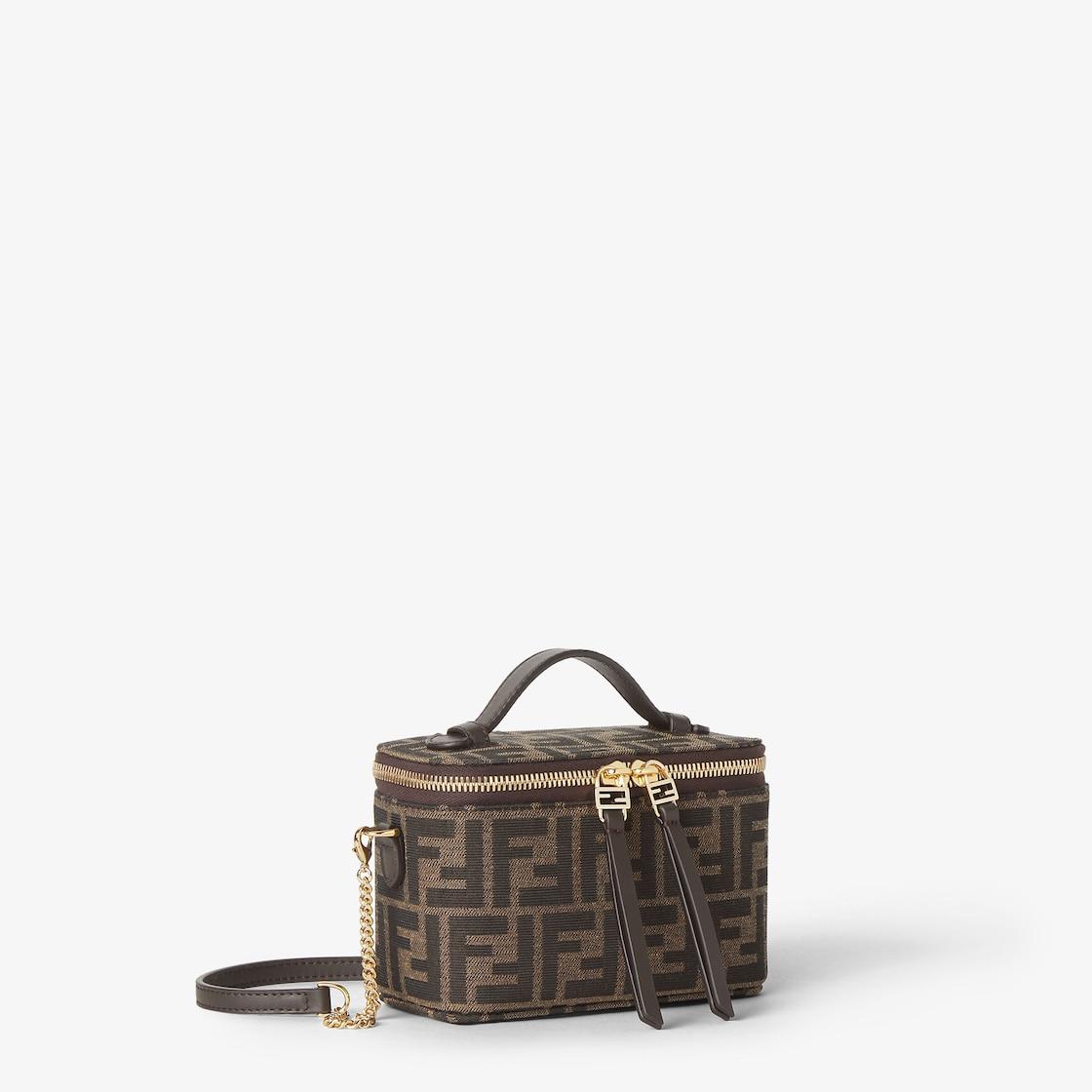 Fendi VanityTobacco brown FF jacquard fabric mini-bag Product Image