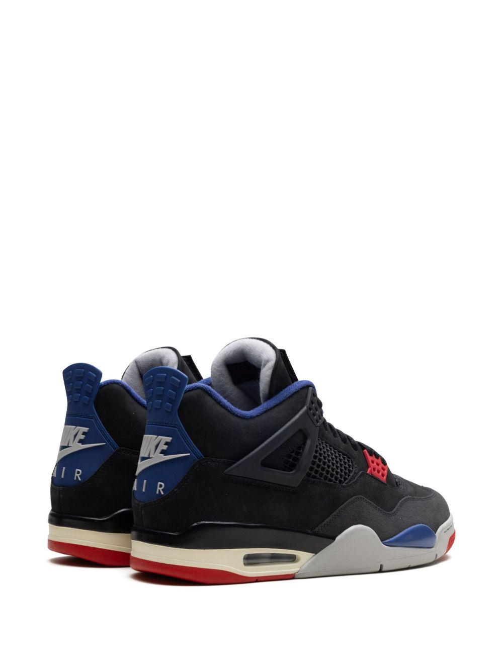 Air Jordan 4 "Rare Air - Black/Fire Red/Deep Royal Blue/Dark Smoke Grey/Tech Grey" sneakers Product Image