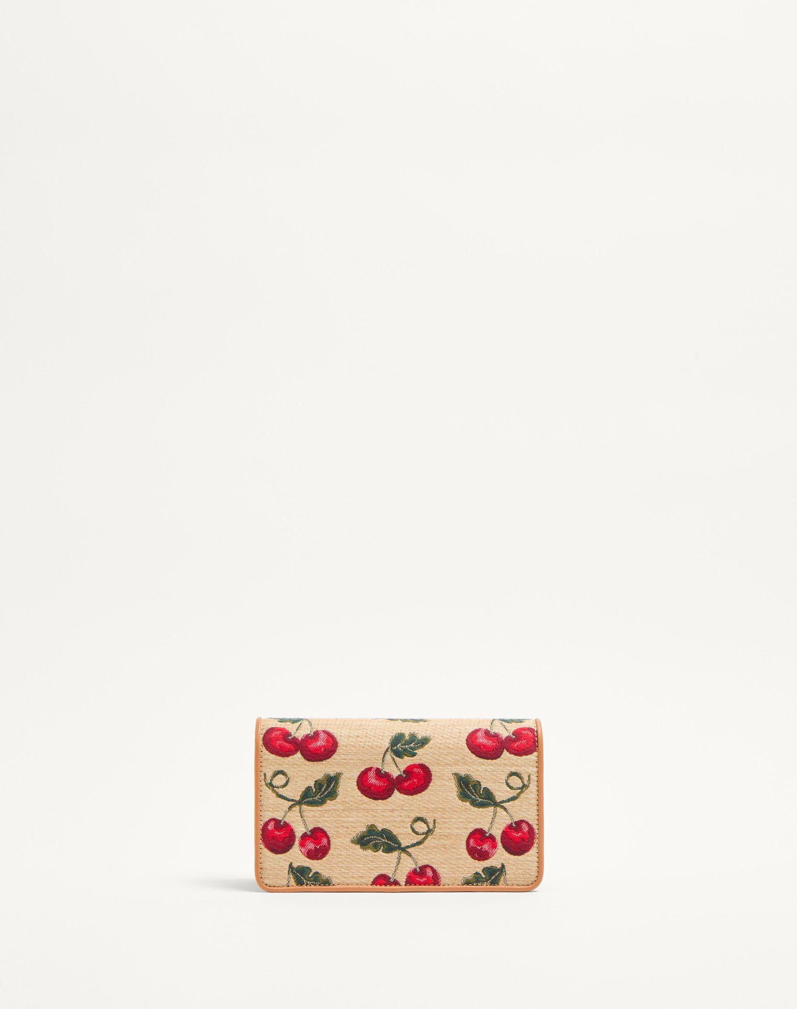 Vlogo Signature Mini Shoulder Bag In Jacquard Raffia With Cherryfic Pattern Product Image