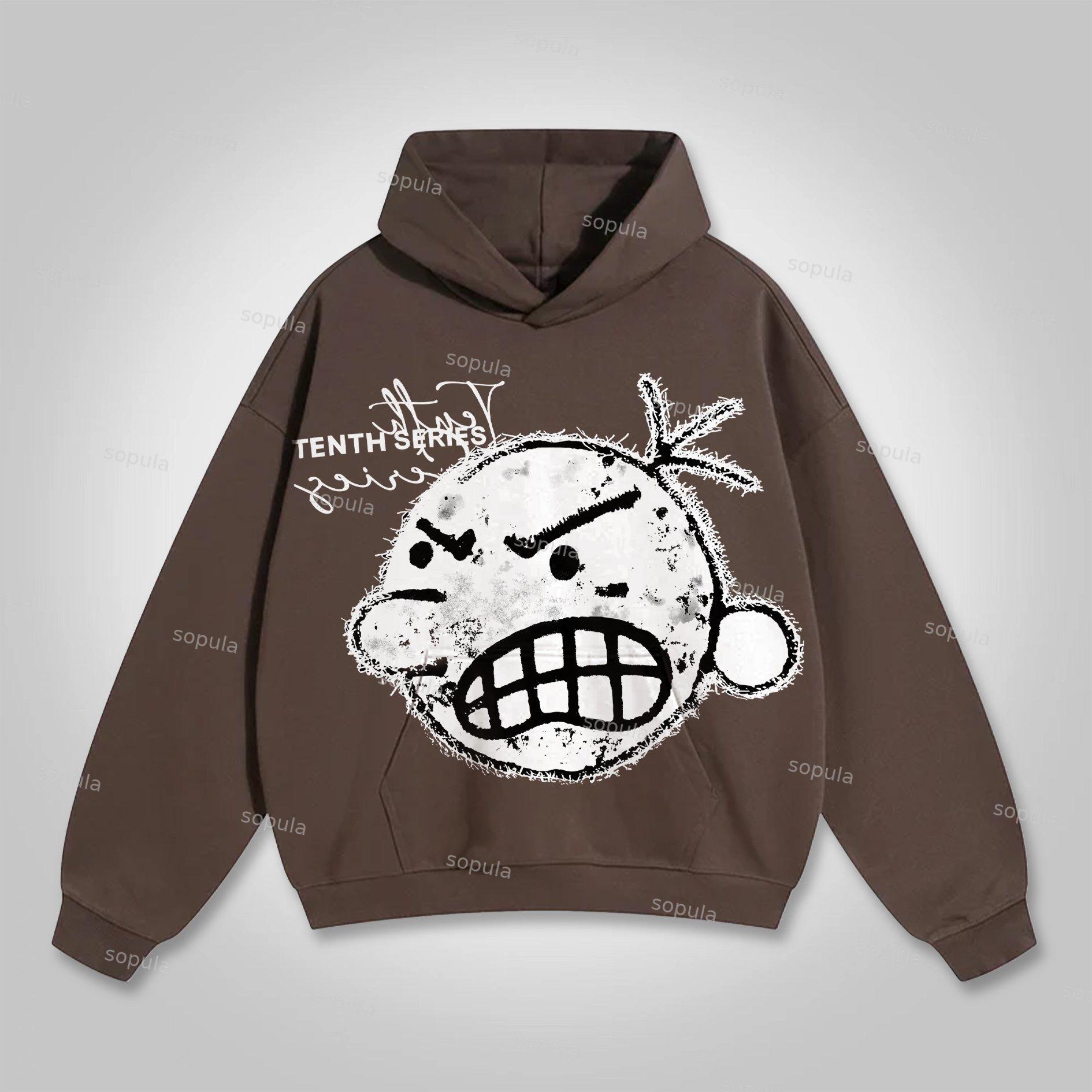 Sopula Retro Street Tenth Series Graphic Pullover Hoodie Product Image