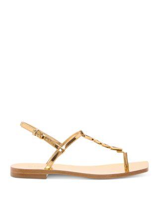 Women's Leather T Strap Sandals Product Image