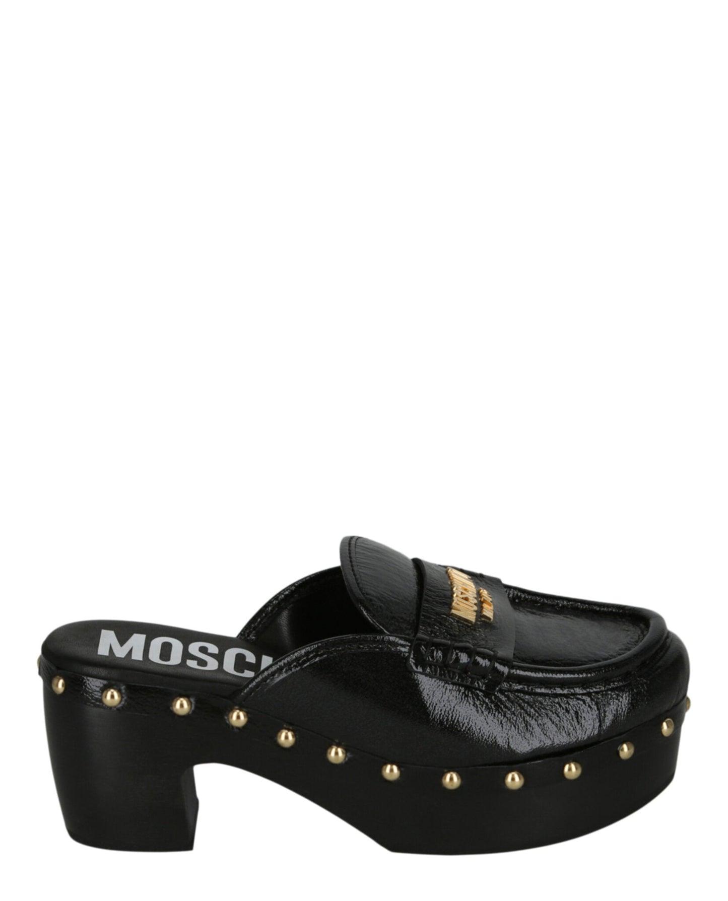 Moschino Patent Leather Logo Clogs Product Image