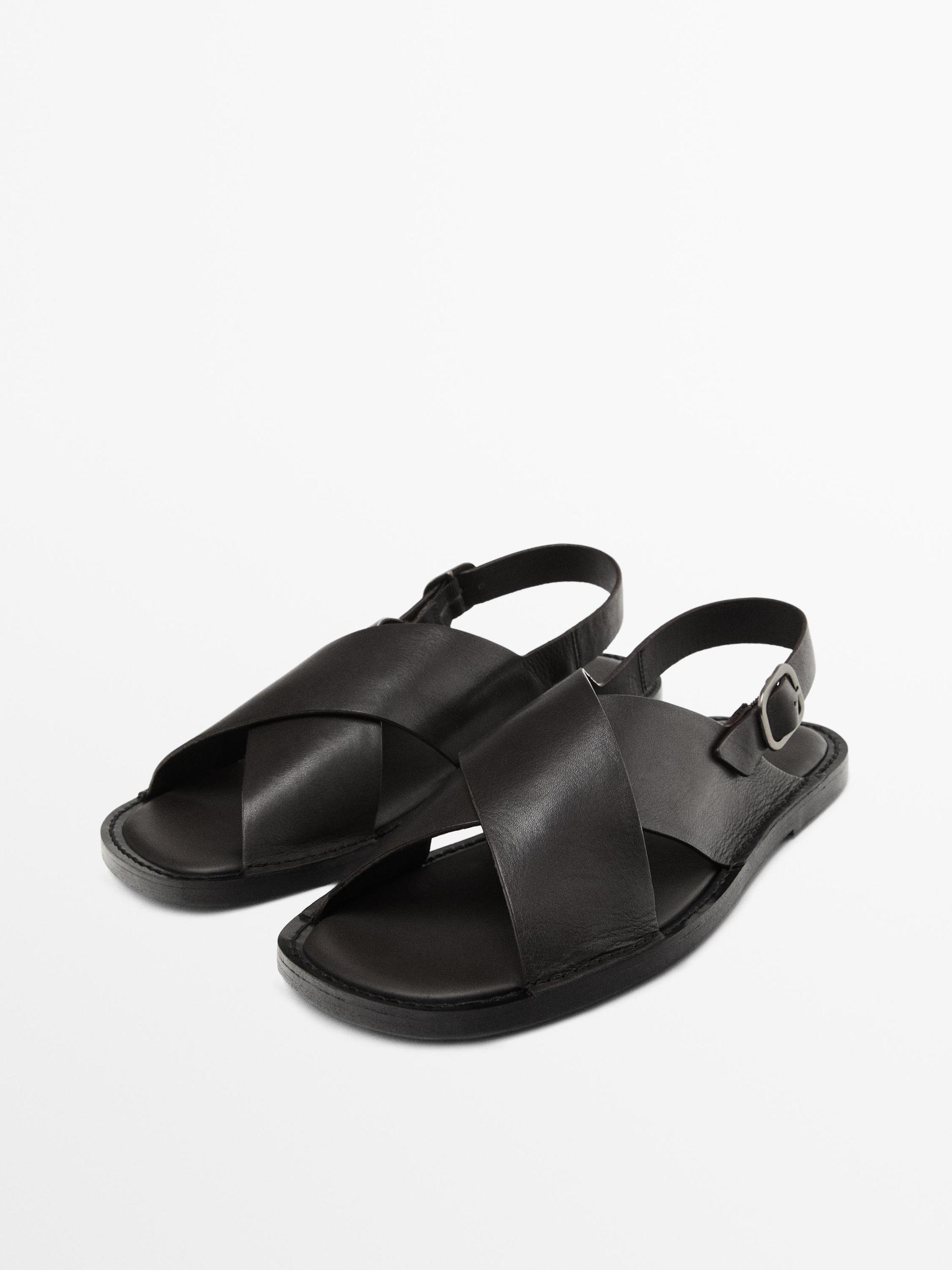 Leather crossover sandals - Limited Edition Product Image