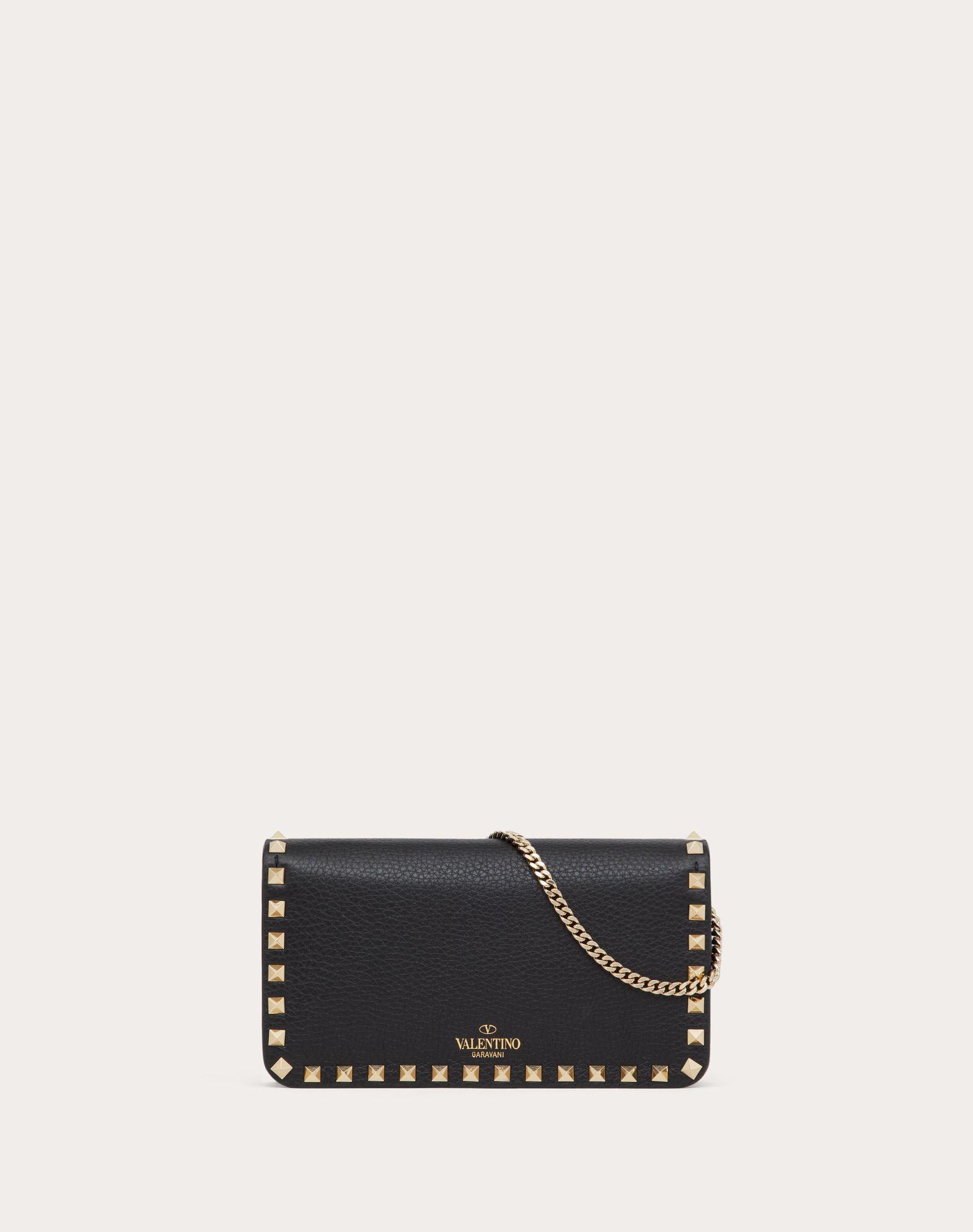 Rockstud Grainy Calfskin Chain Pouch  Product Image