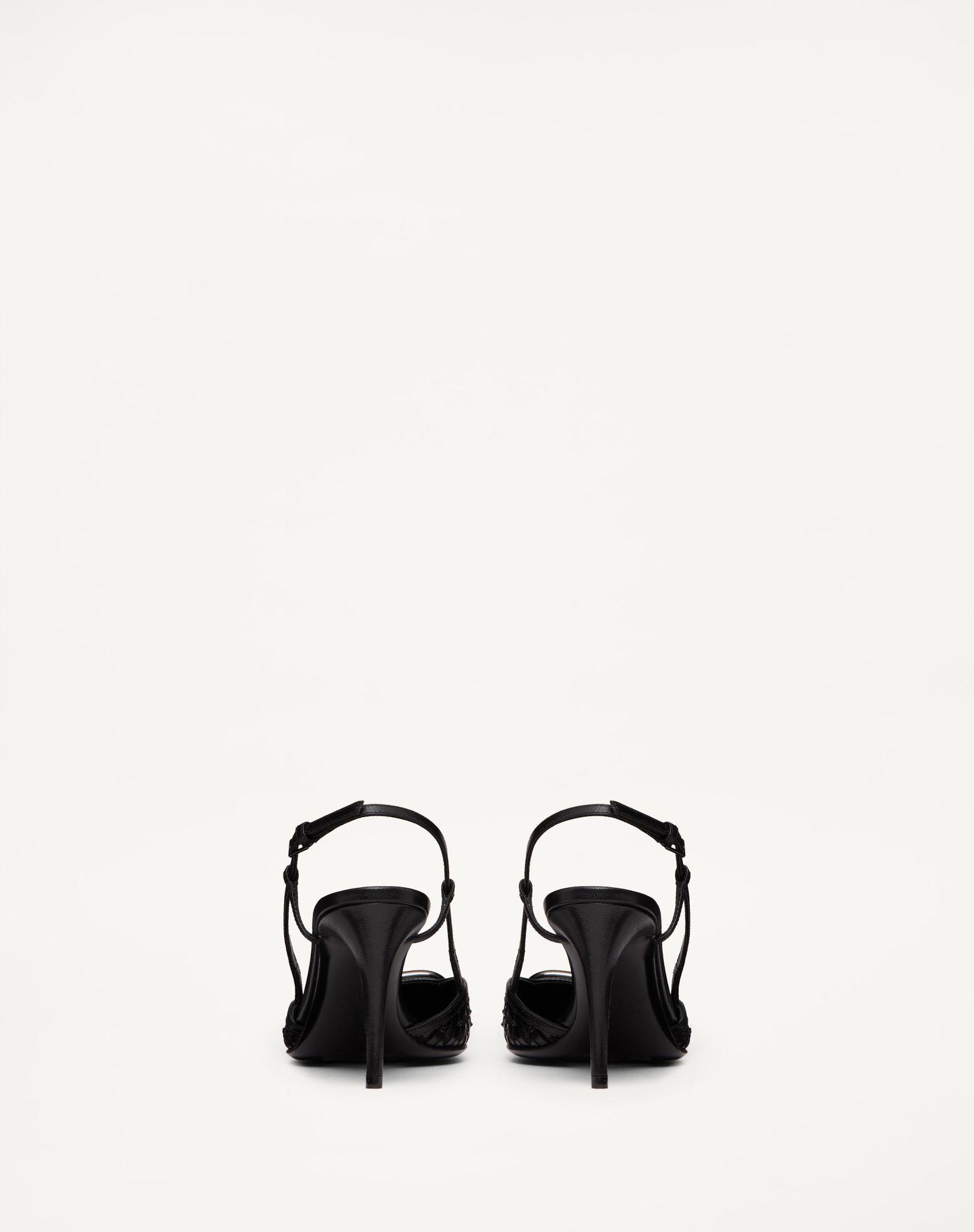 Vlogo Signature Slingback Pump In Woven Leather With 80Mm Crystals Product Image