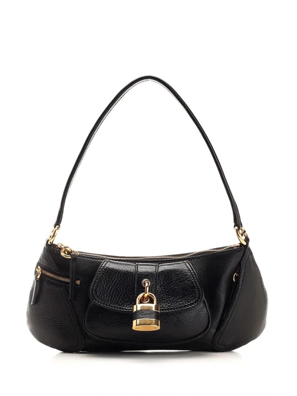 CHLOÉ The 99 Embellished Textured-leather Shoulder Bag In Black Product Image