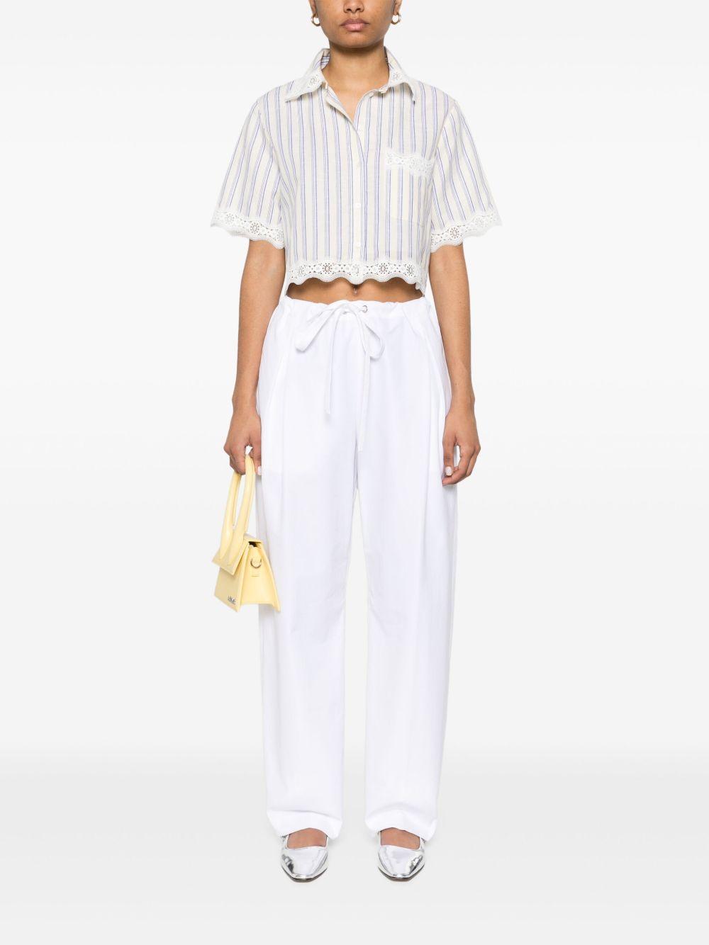 striped cropped shirt Product Image