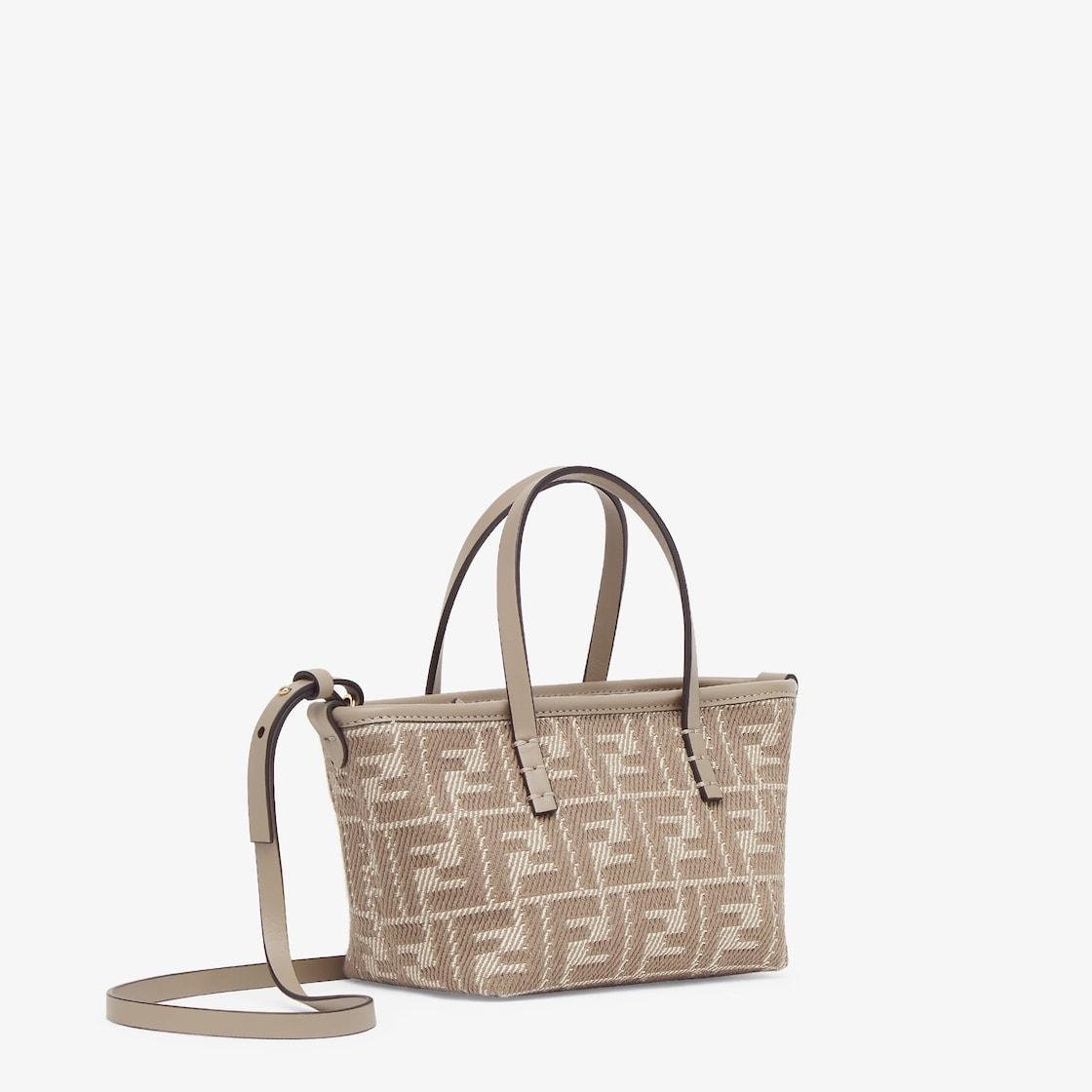 Roll MiniDove gray denim-effect FF jacquard mini-bag Product Image