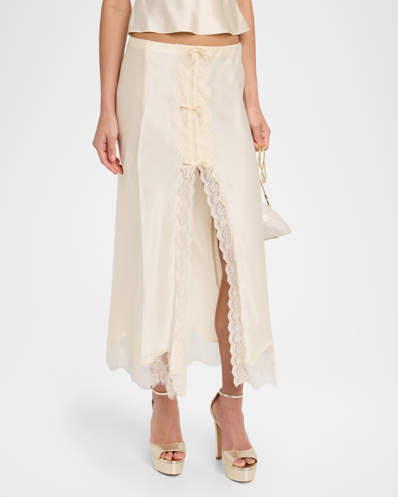 Calder Silk-Blend Maxi Slip Skirt Product Image