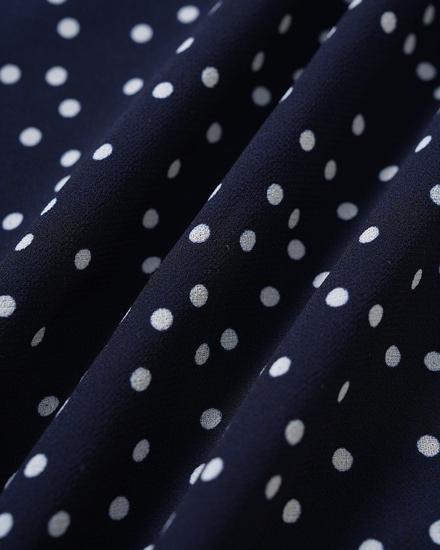 Navy Cowl Neck Polka Dot Maxi Dress Product Image