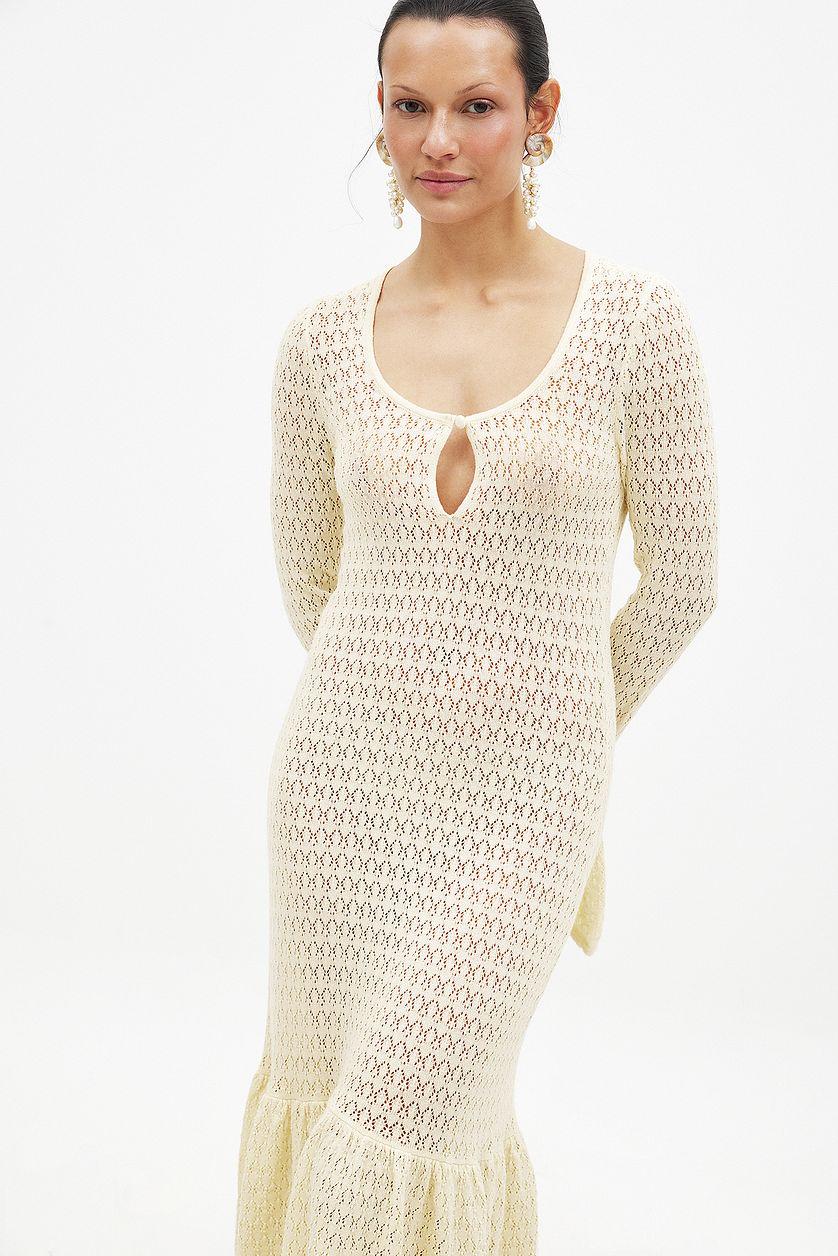 Knitted Crochet Maxi Dress Product Image