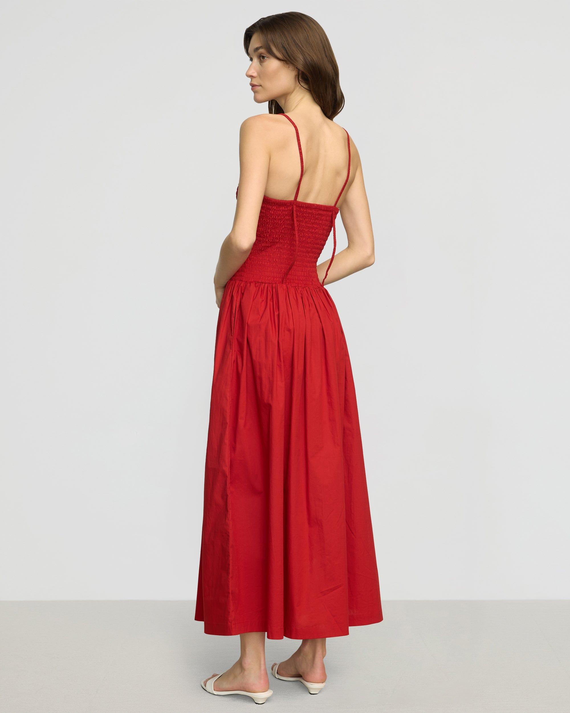 Venus Smocked Organic Cotton Midi Dress Product Image