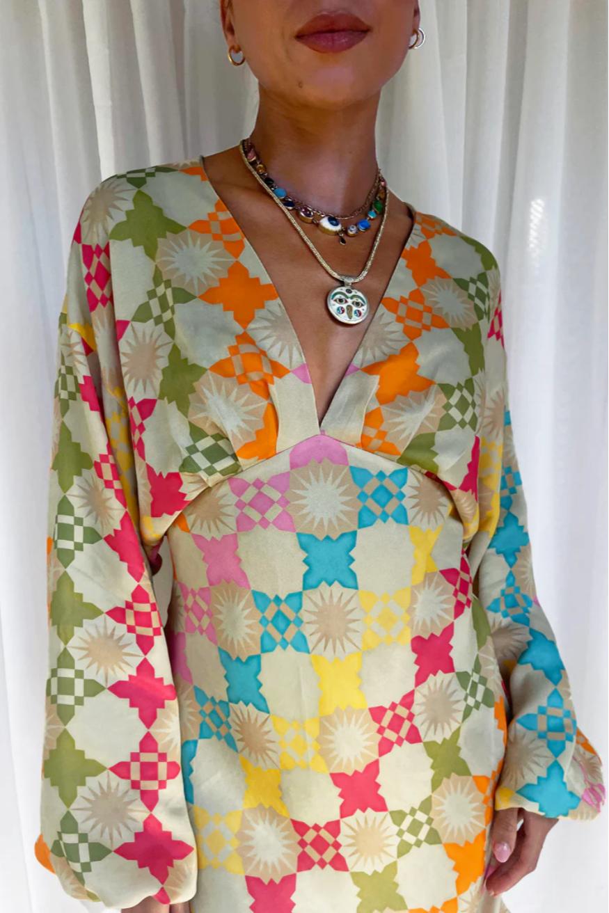 L/S V-Neck Mini Dress Product Image