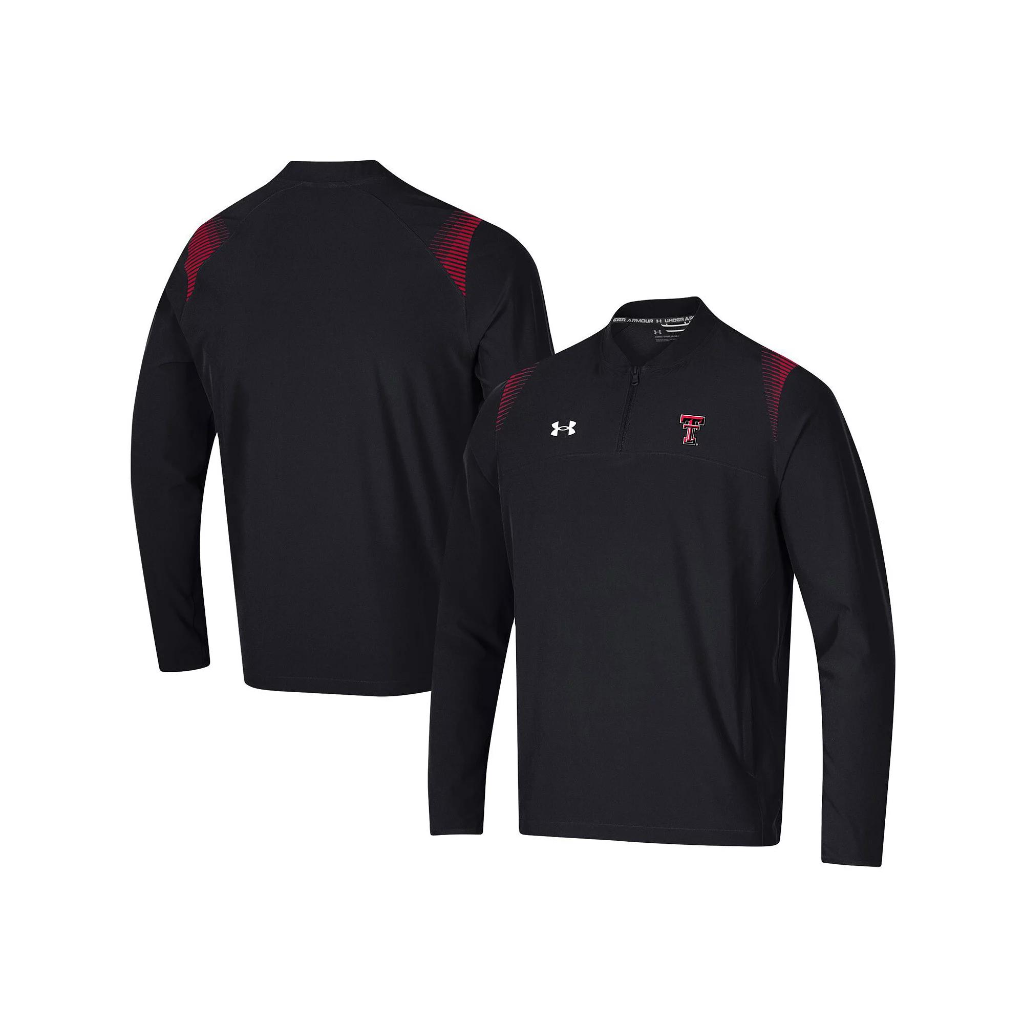 Men's Under Armour Black Texas Tech Red Raiders 2021 Sideline Motivate Quarter-Zip Jacket, Size: Small Product Image