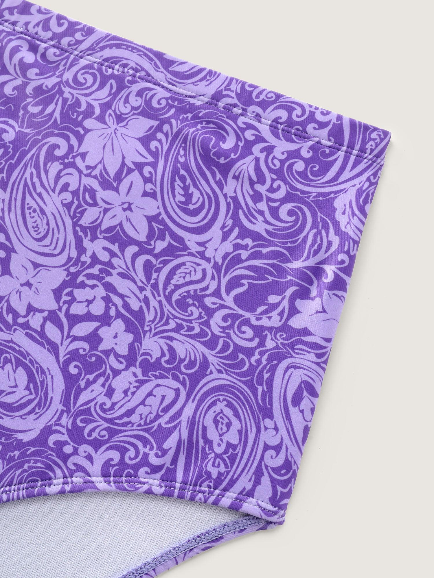 Paisley Print Twist Front Swim Dress Female Product Image