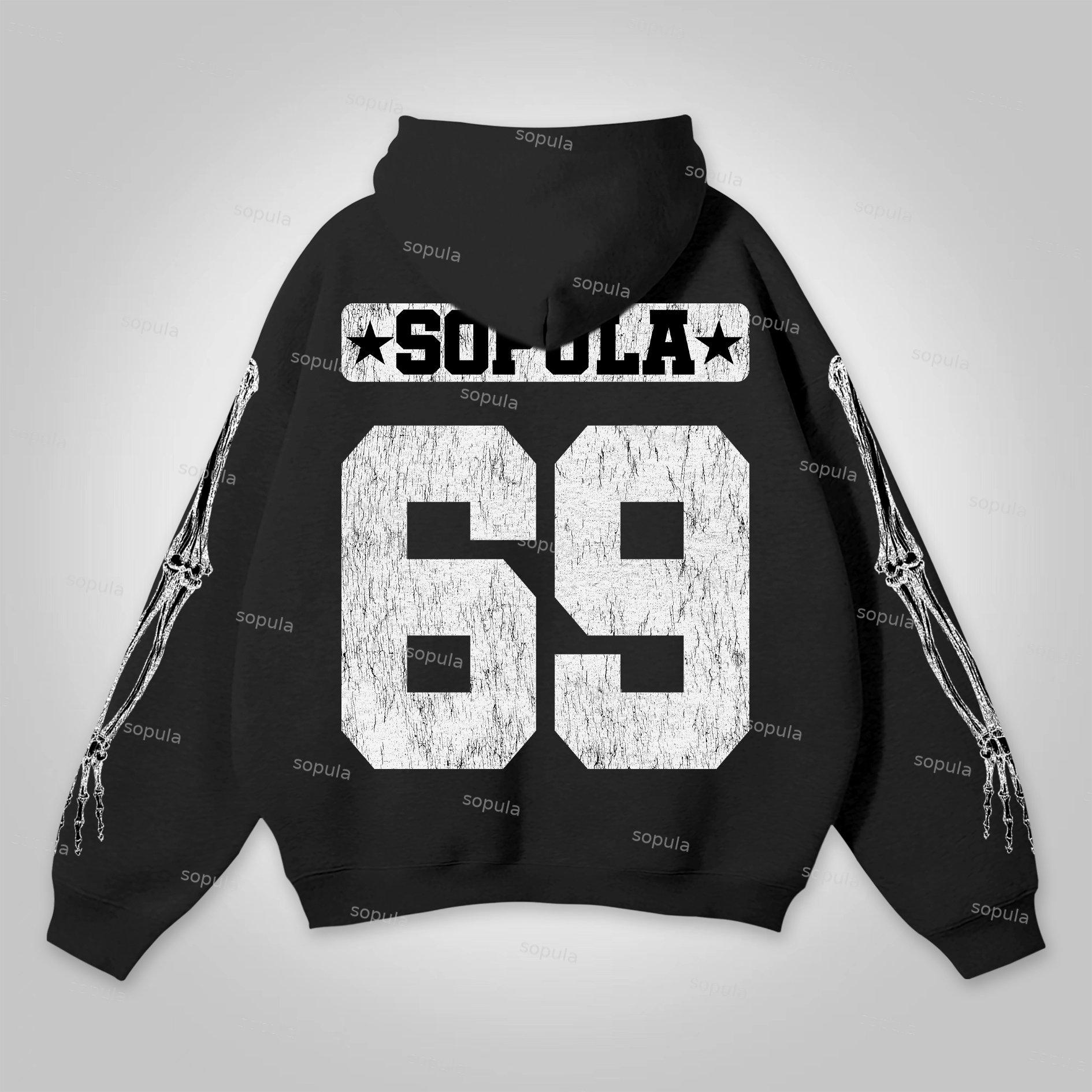 Sopula See Through My Heart Skeleton Graphic Pocketless Hoodie Product Image