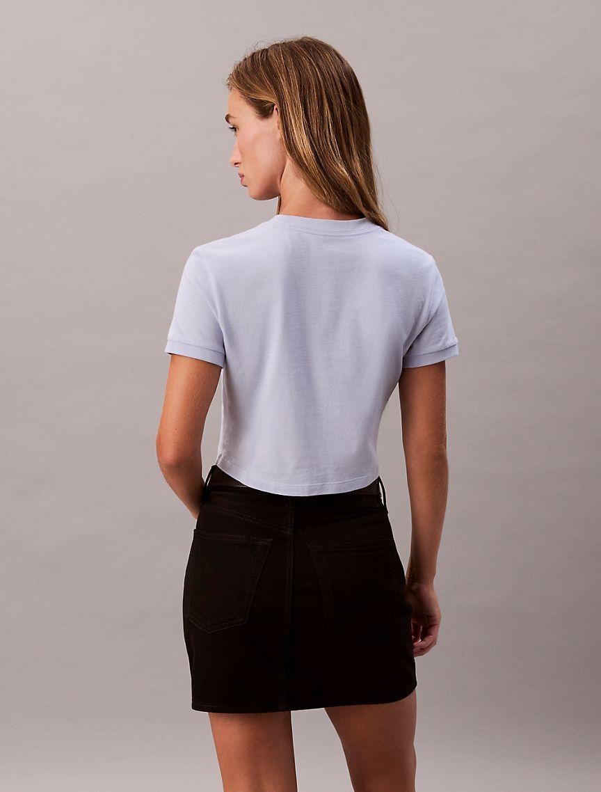 Logo Graphic Cropped Slim T-Shirt Product Image