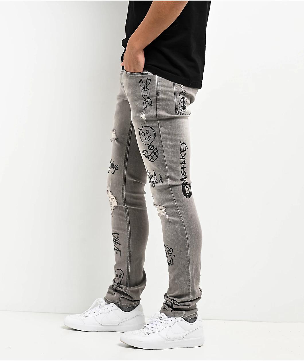 Ninth Hall Stacked Flare Grey Denim Jeans Product Image