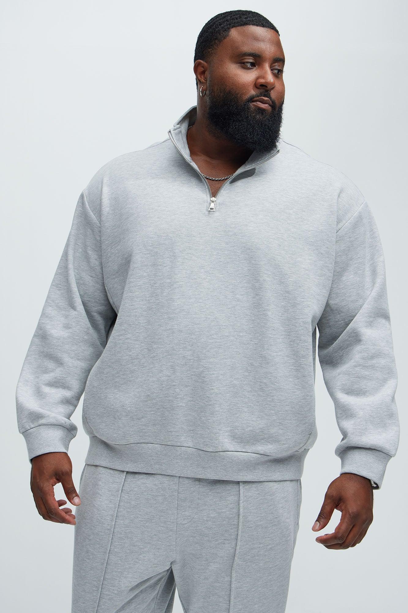 Tyson Quarter Zip Sweatshirt - Heather Grey Product Image