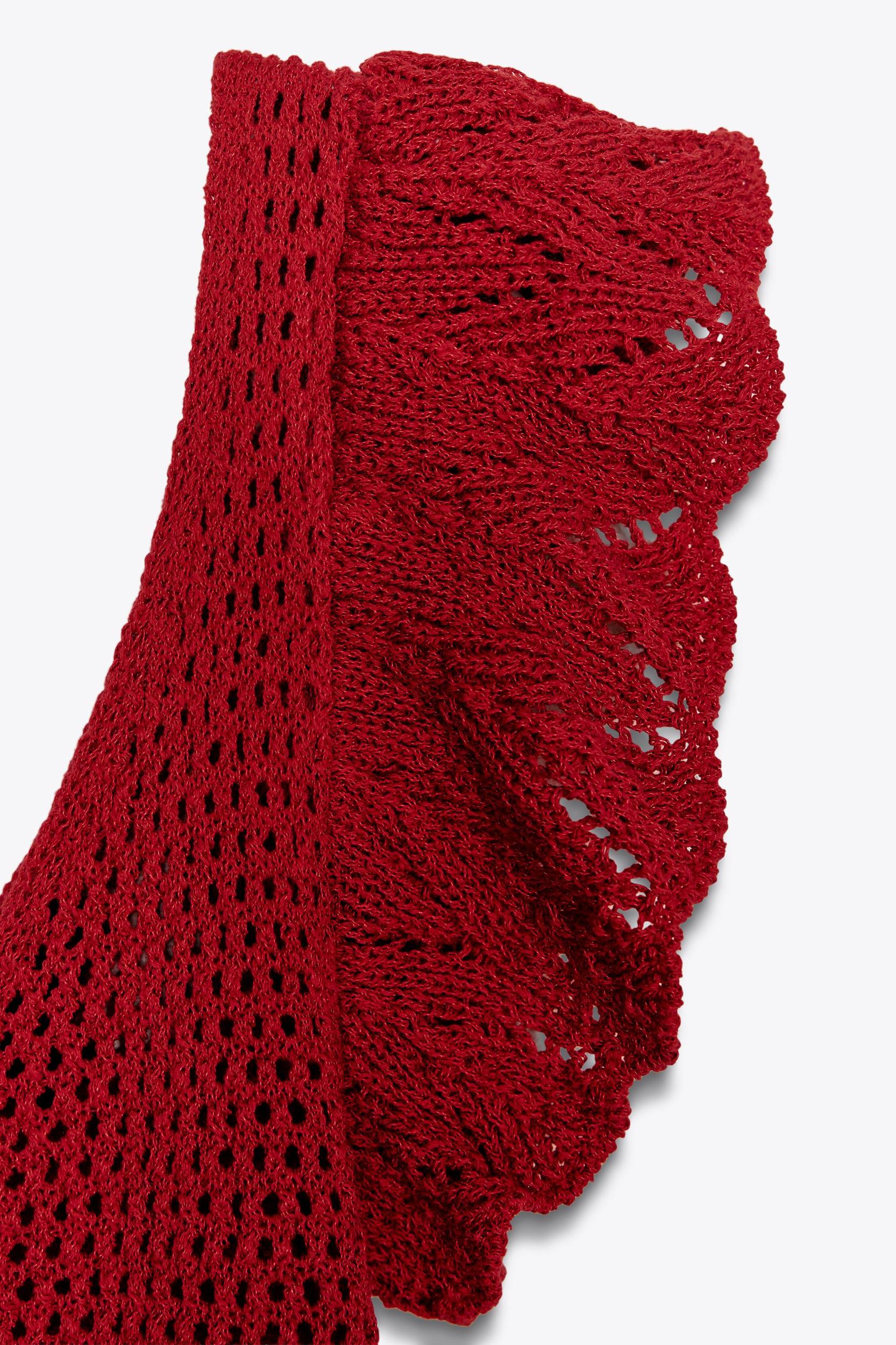 RUFFLED TEXTURED KNIT MINI DRESS Product Image