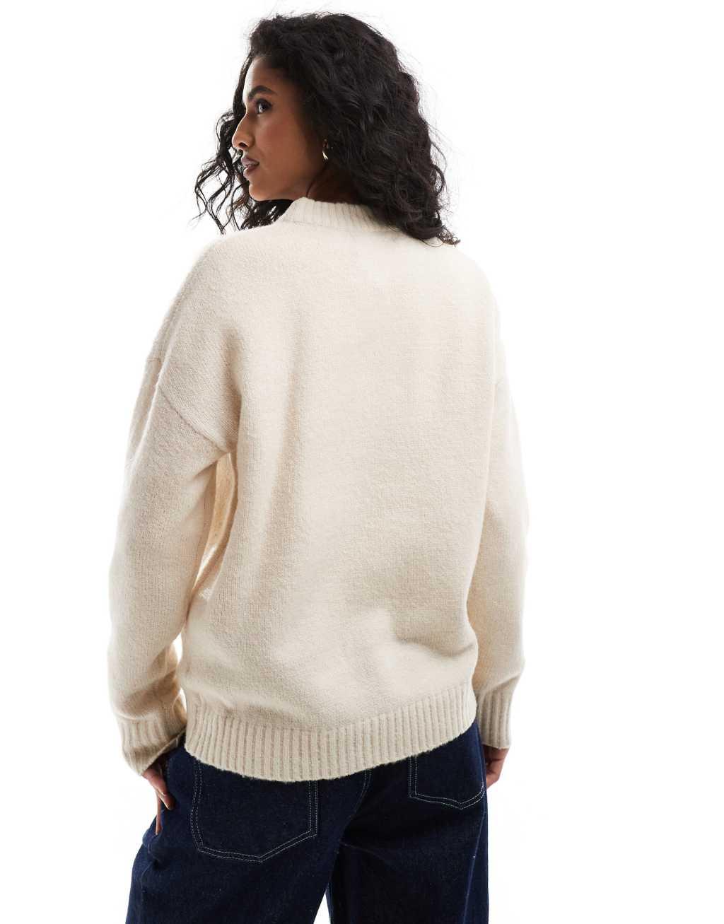 Threadbare knitted sweater in ecru Product Image