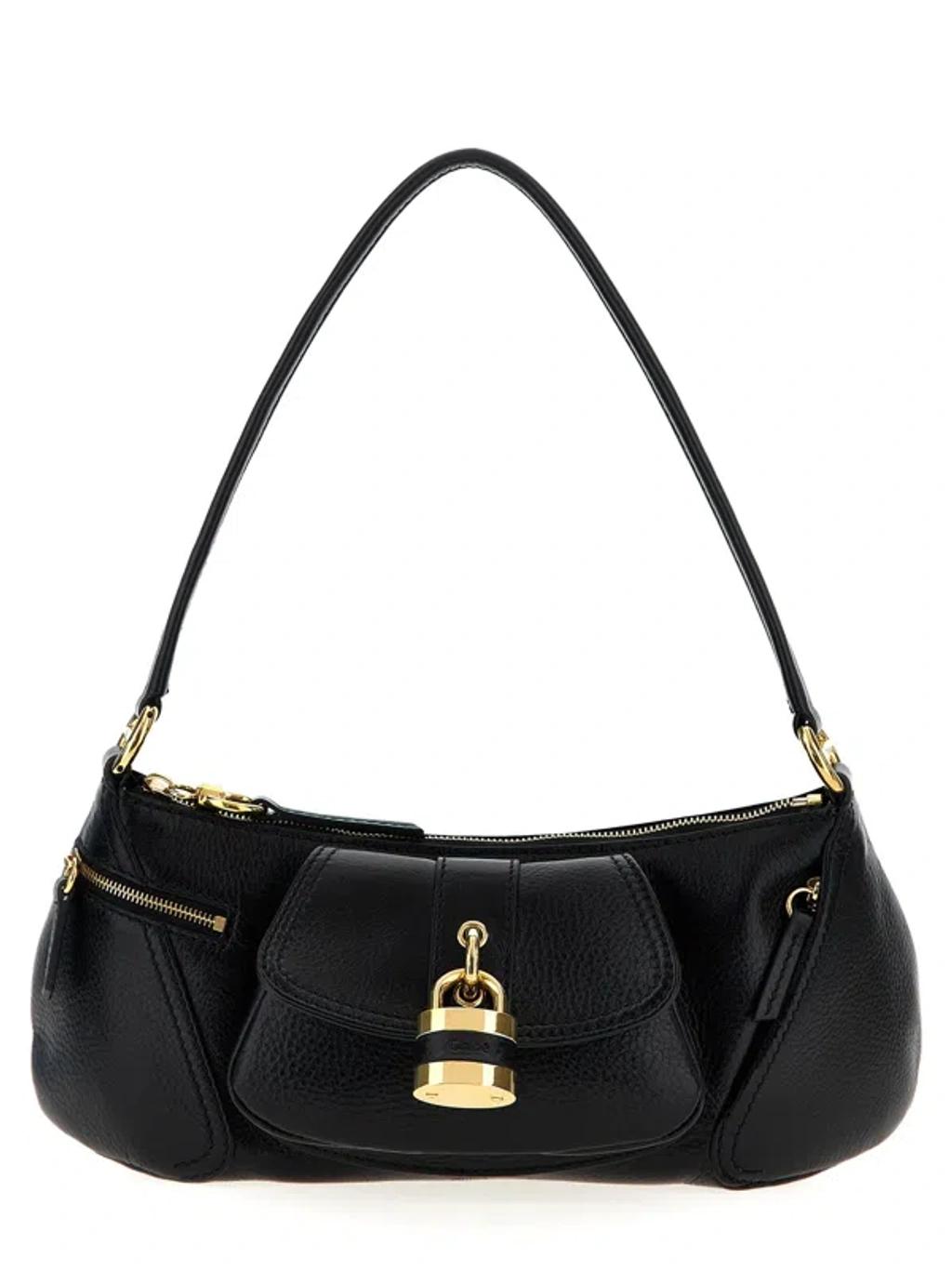 CHLOÉ The 99 Embellished Textured-leather Shoulder Bag In Black Product Image