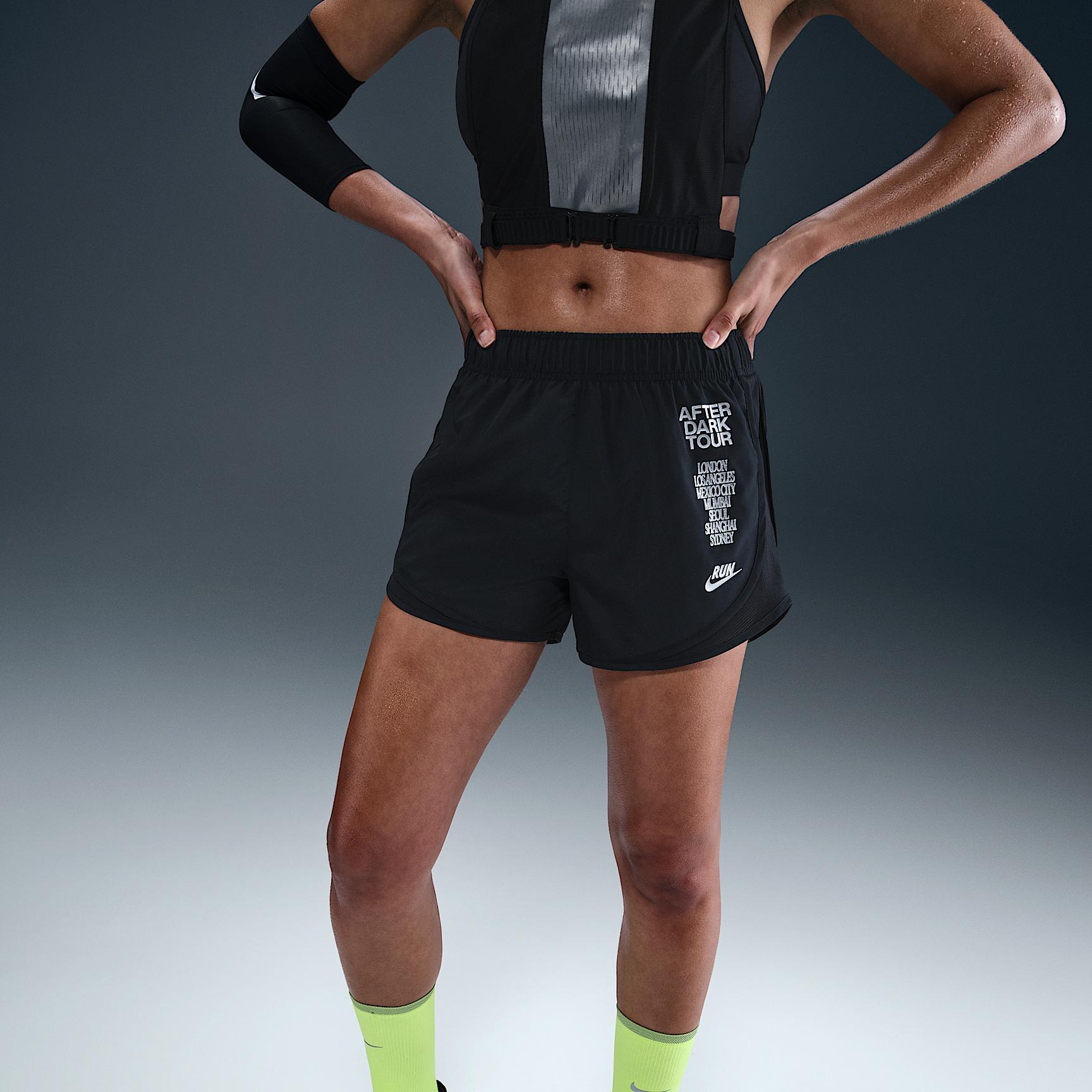 Nike Womens Tempo Dri-FIT Mid-Rise Brief-Lined Running Shorts | IF4134-010 Product Image