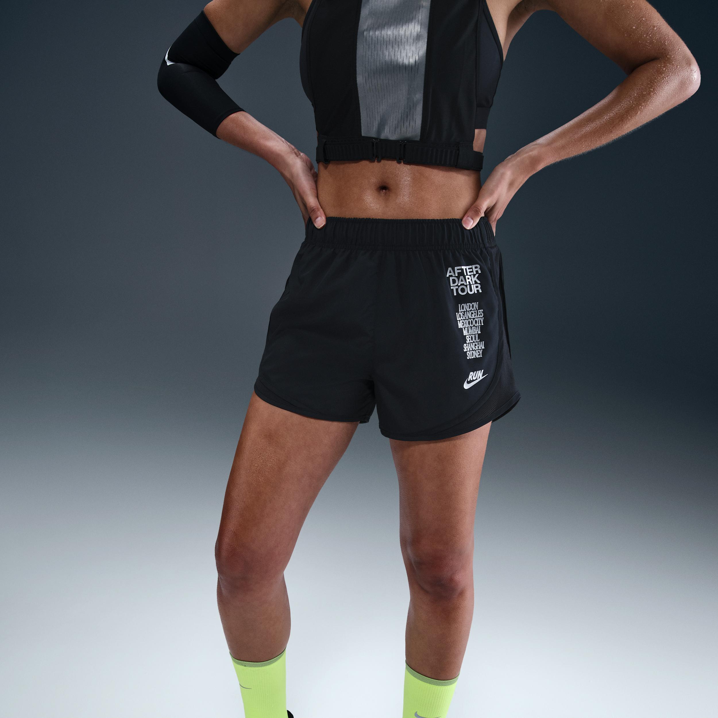 Nike Womens Tempo Dri-FIT Mid-Rise Brief-Lined Running Shorts | IF4134-010 Product Image
