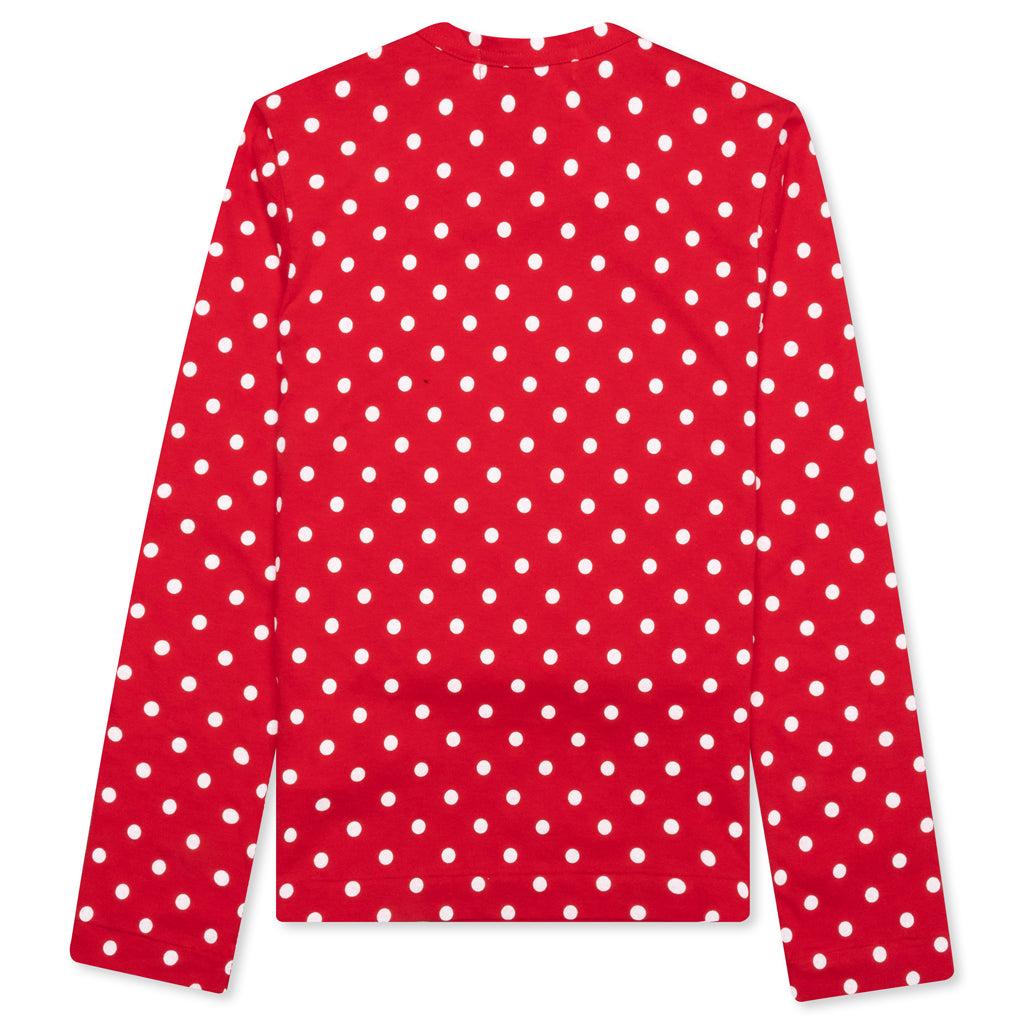 Women's Polka Dot L/S T-Shirt - Red Female Product Image