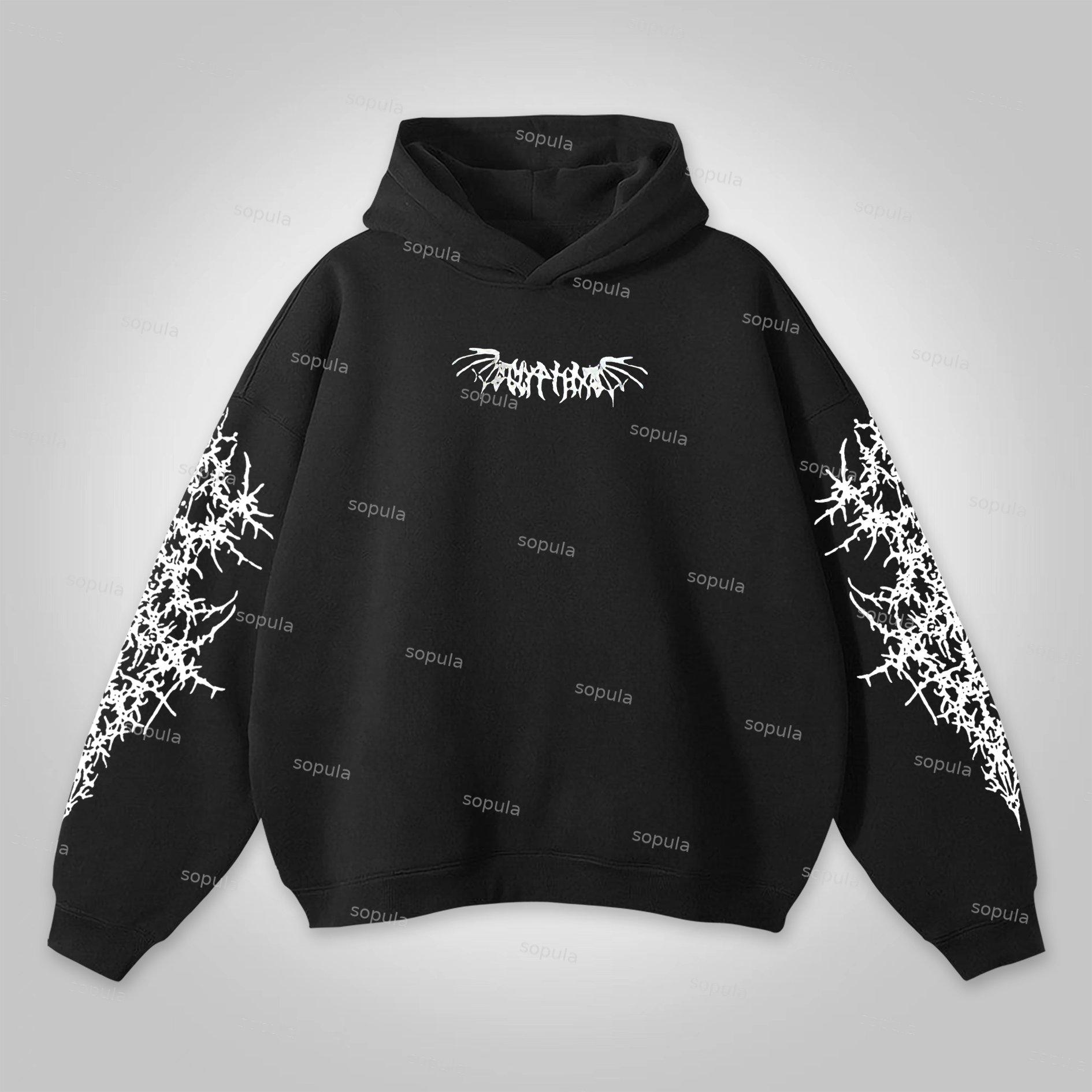 Sopula Fashion Angel Wings Graphic Cotton Hoodie Product Image