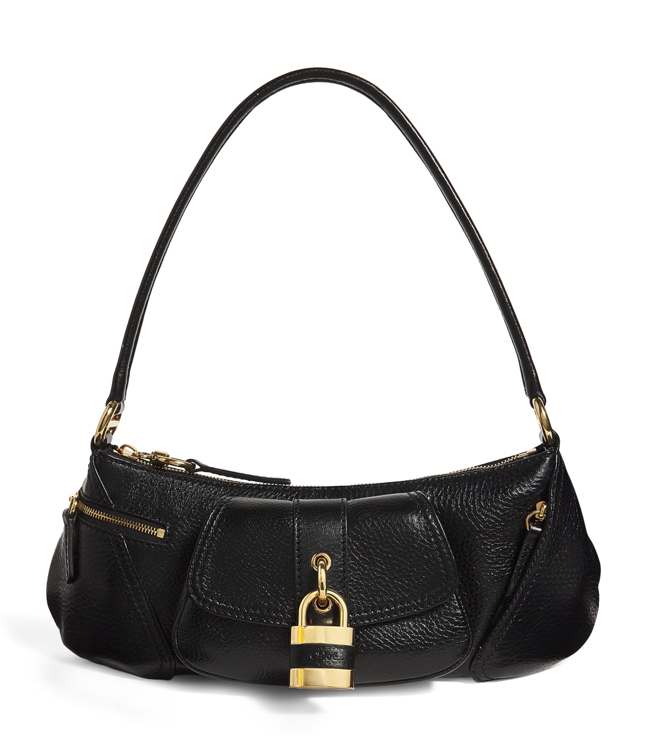 CHLOÉ The 99 Embellished Textured-leather Shoulder Bag In Black Product Image