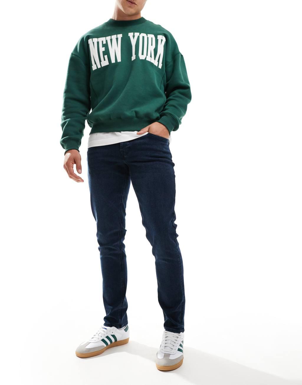 Jack & Jones Glenn slim jean in dark blue black Product Image