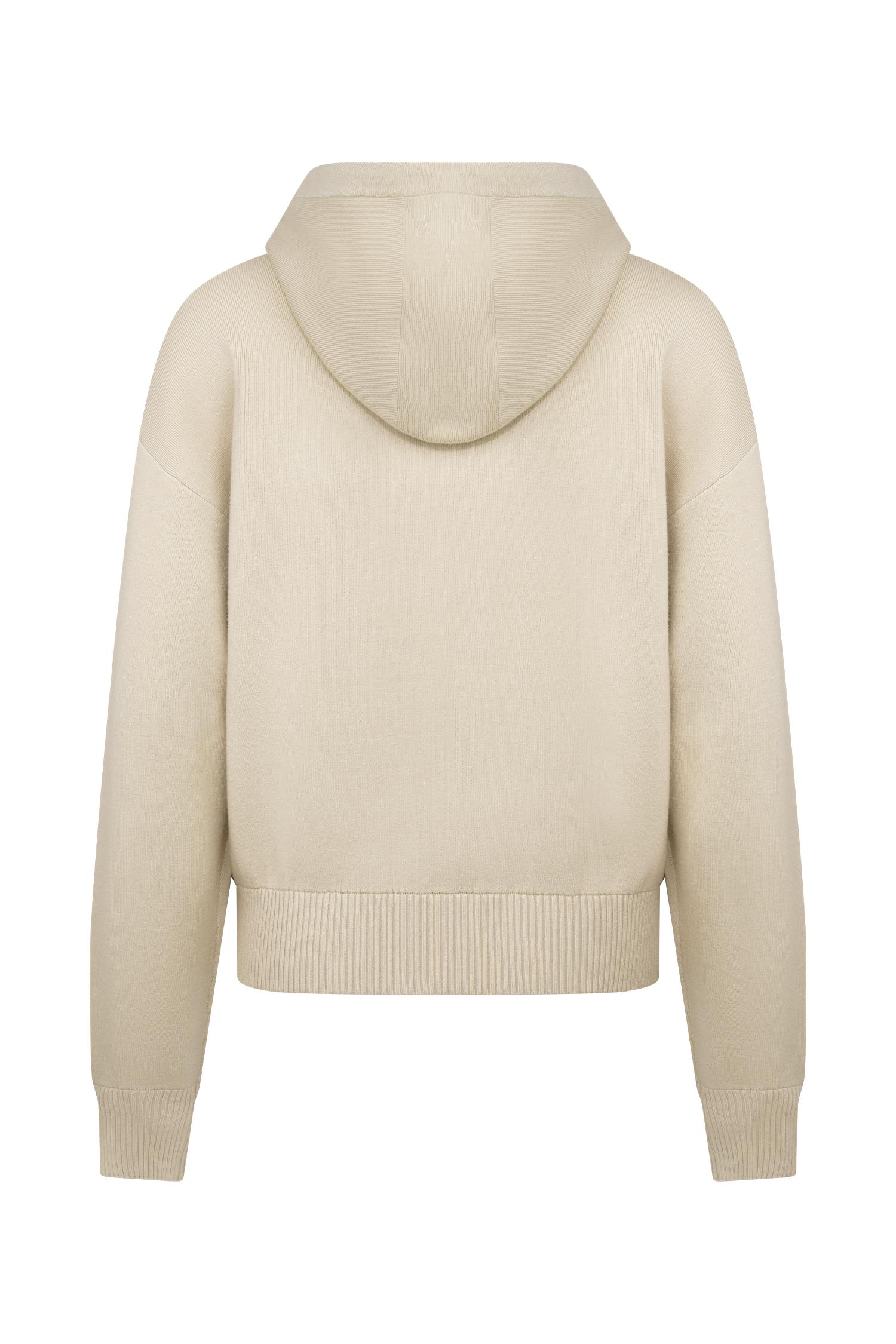 Sami Zip Front Knit Hoodie - Camel Product Image