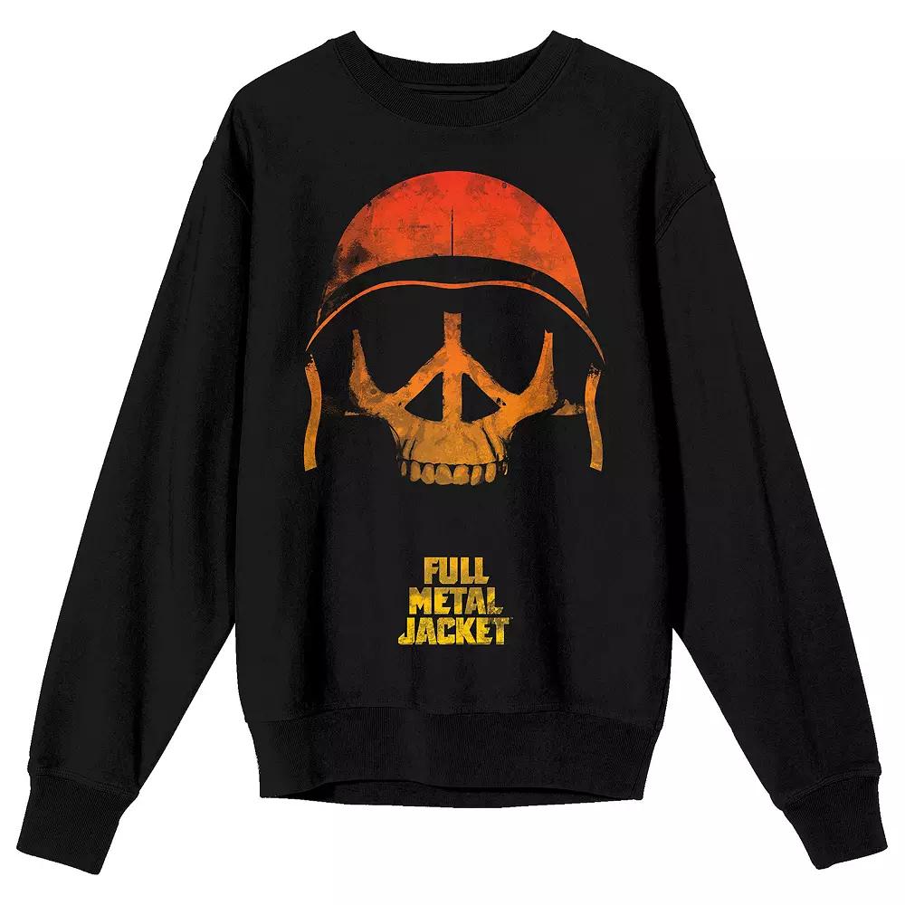 Men's Full Metal Jacket Ombre Skull With Helmet Long Sleeve Graphic Tee,  Product Image