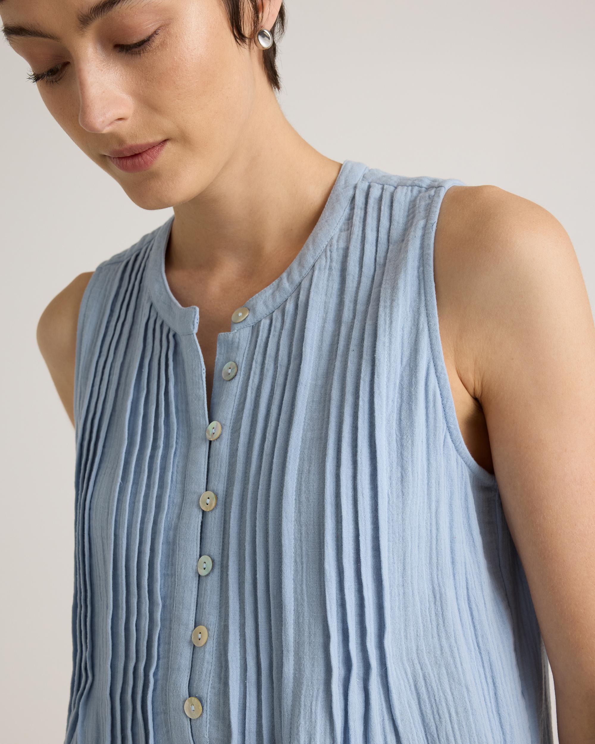 Quince | Women's Gauze Sleeveless Swing Dress Size XS, Organic Cotton Product Image