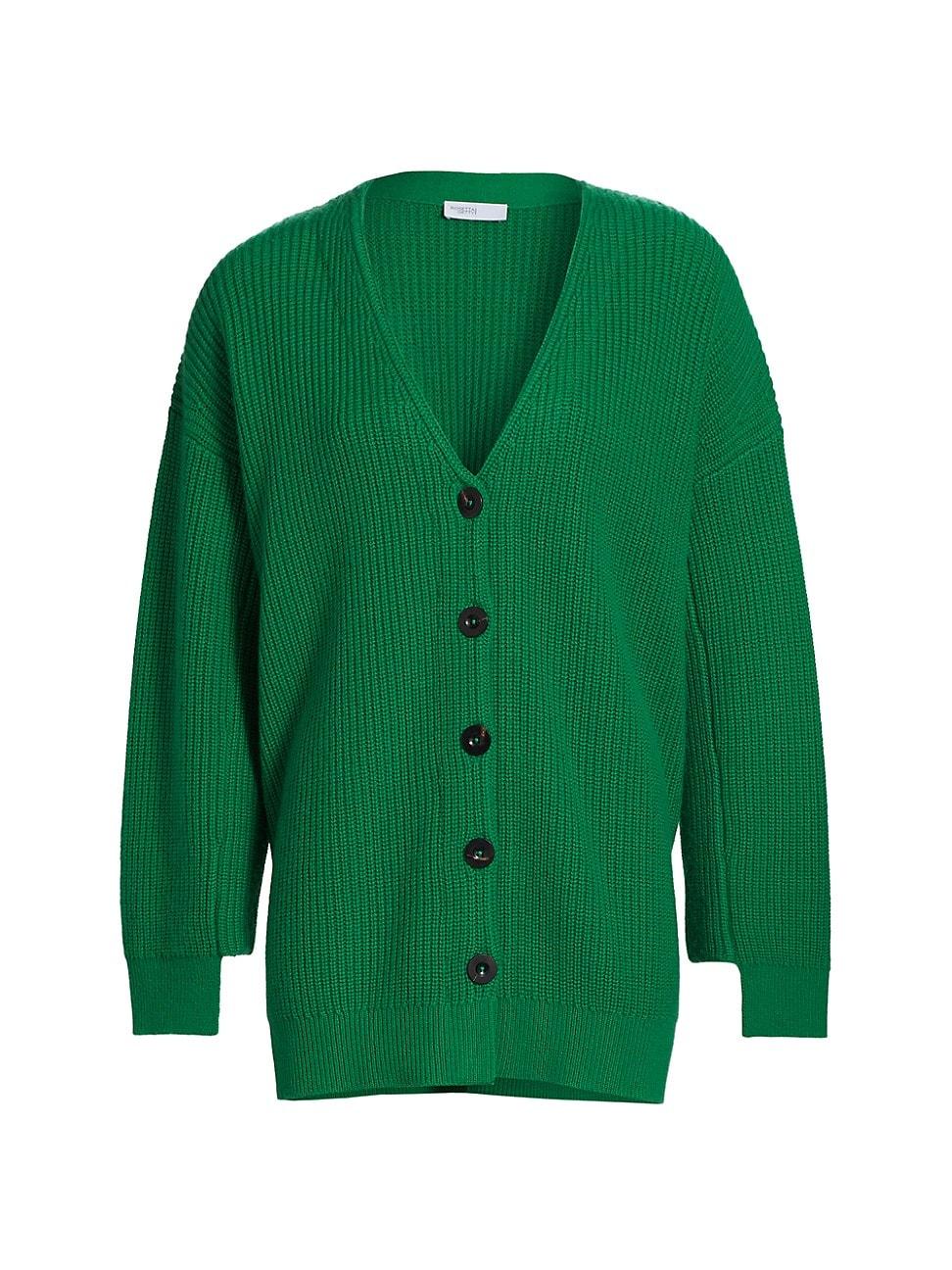 Womens Rib-Knit Wool-Cashmere Cardigan Product Image