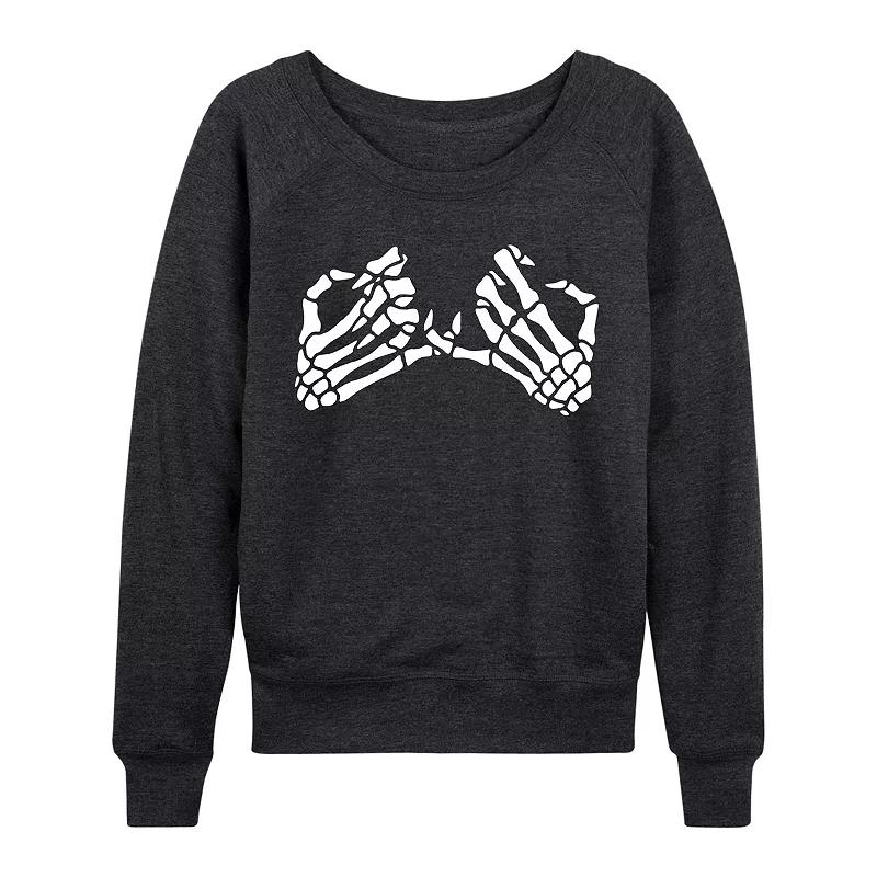 Women's Pinky Promise Skeletons French Terry Long Sleeve Tee,  Product Image