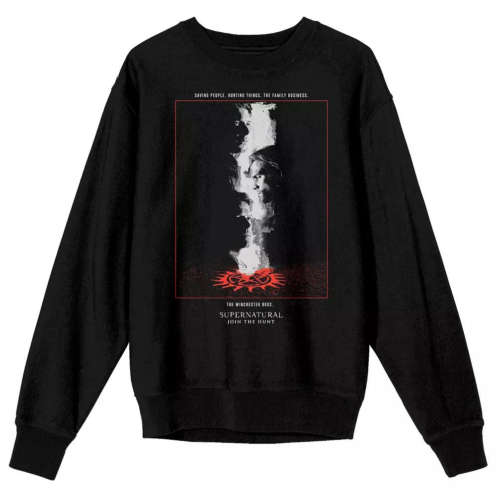 Men's Supernatural To Hell Long Sleeve Graphic Pullover,  Product Image