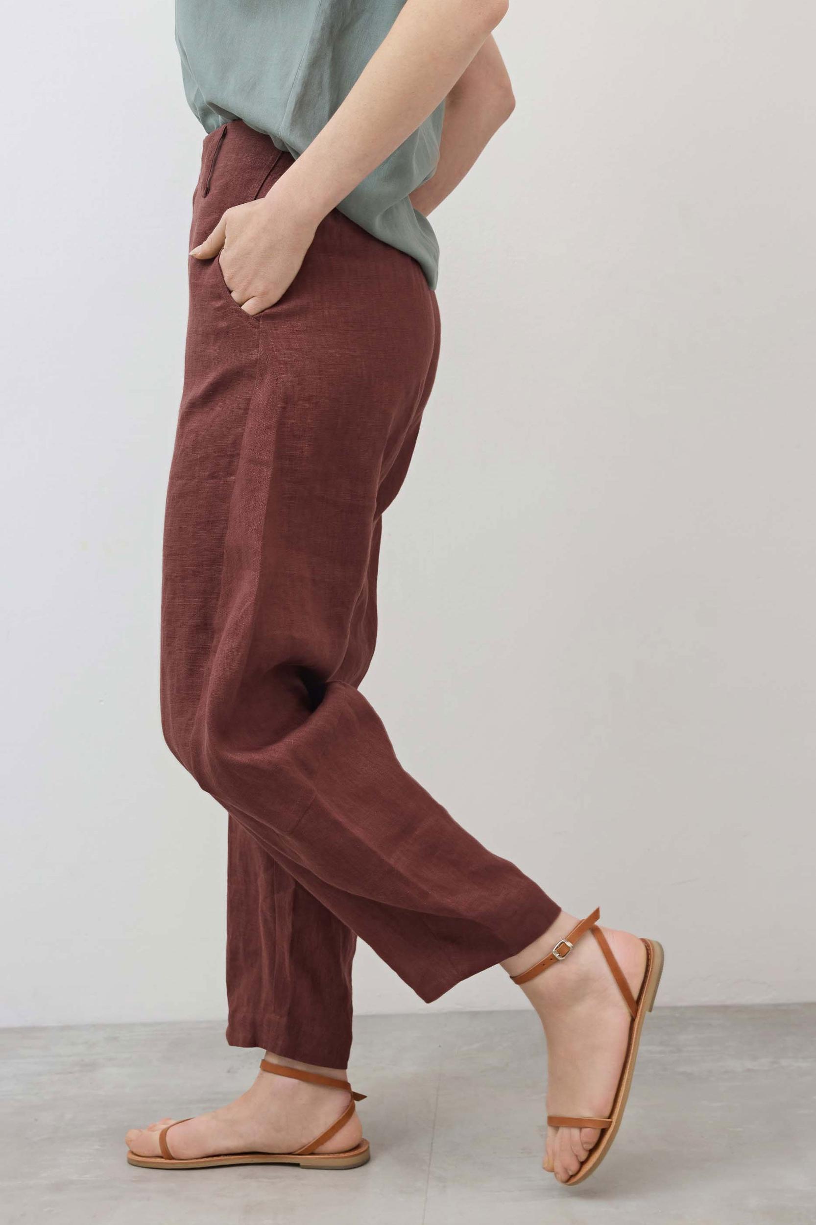 The Uptown Loose Linen Pants Product Image