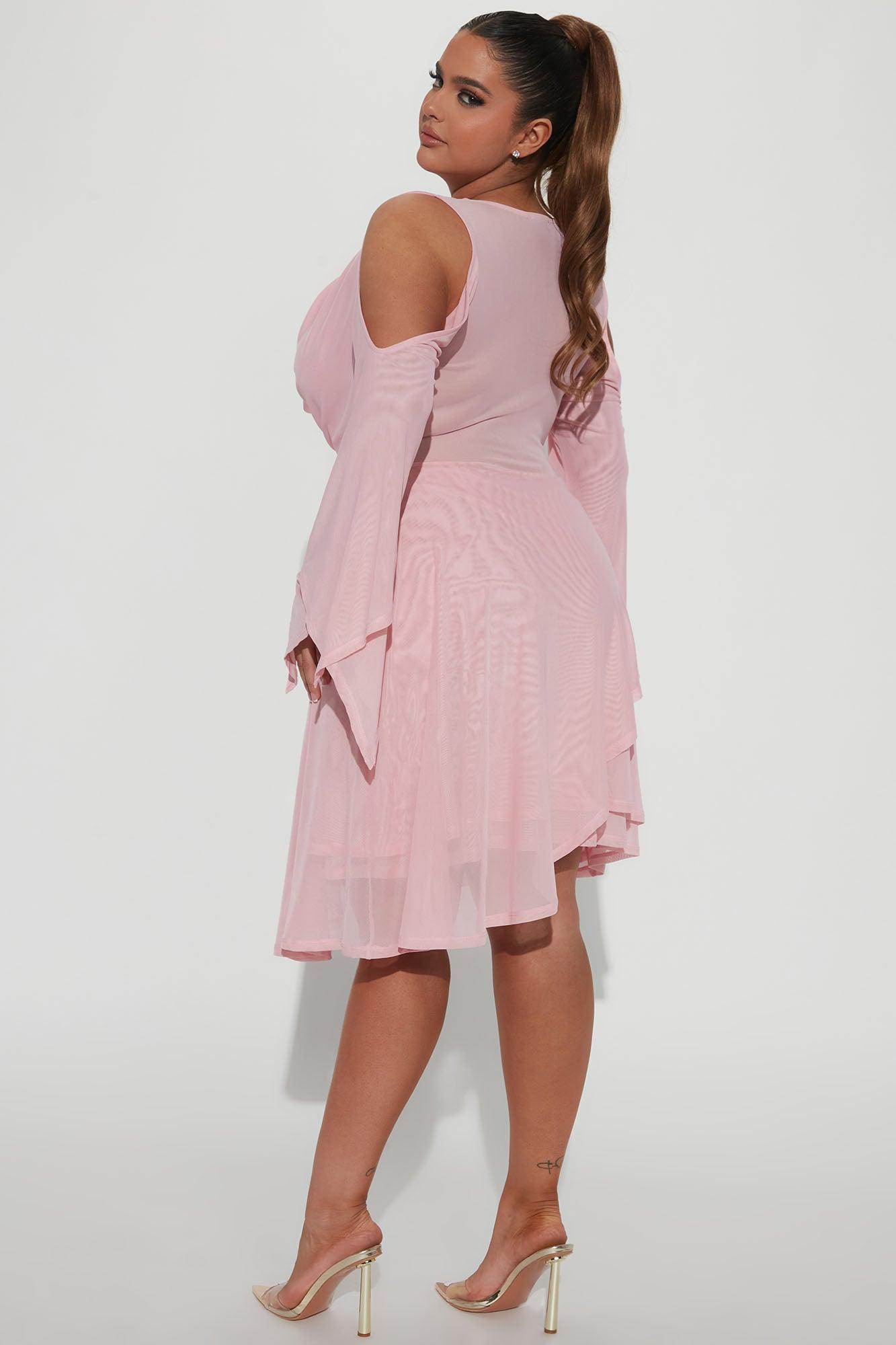In Town Mesh Mini Dress - Pink Product Image