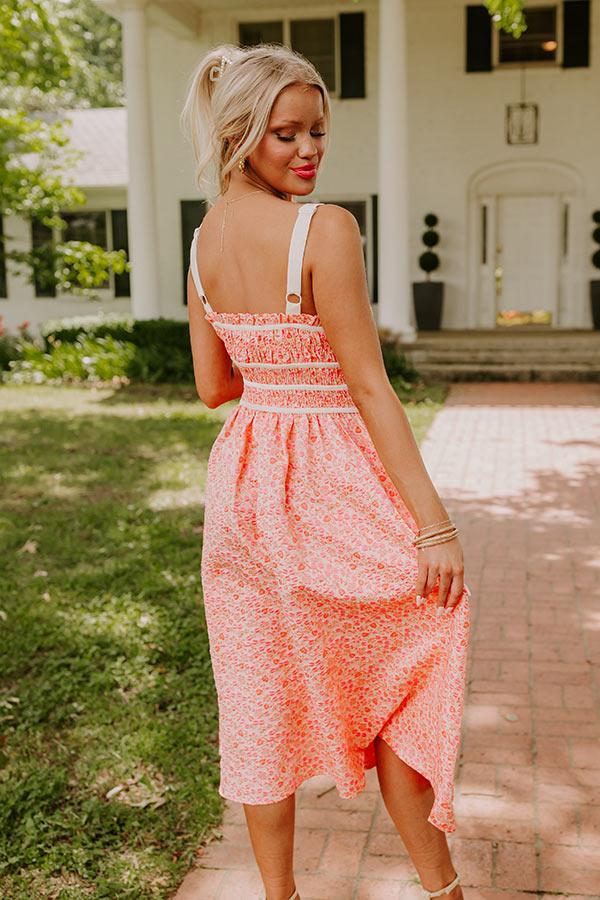 Garden Gorgeous Jacquard Midi in Peach Product Image